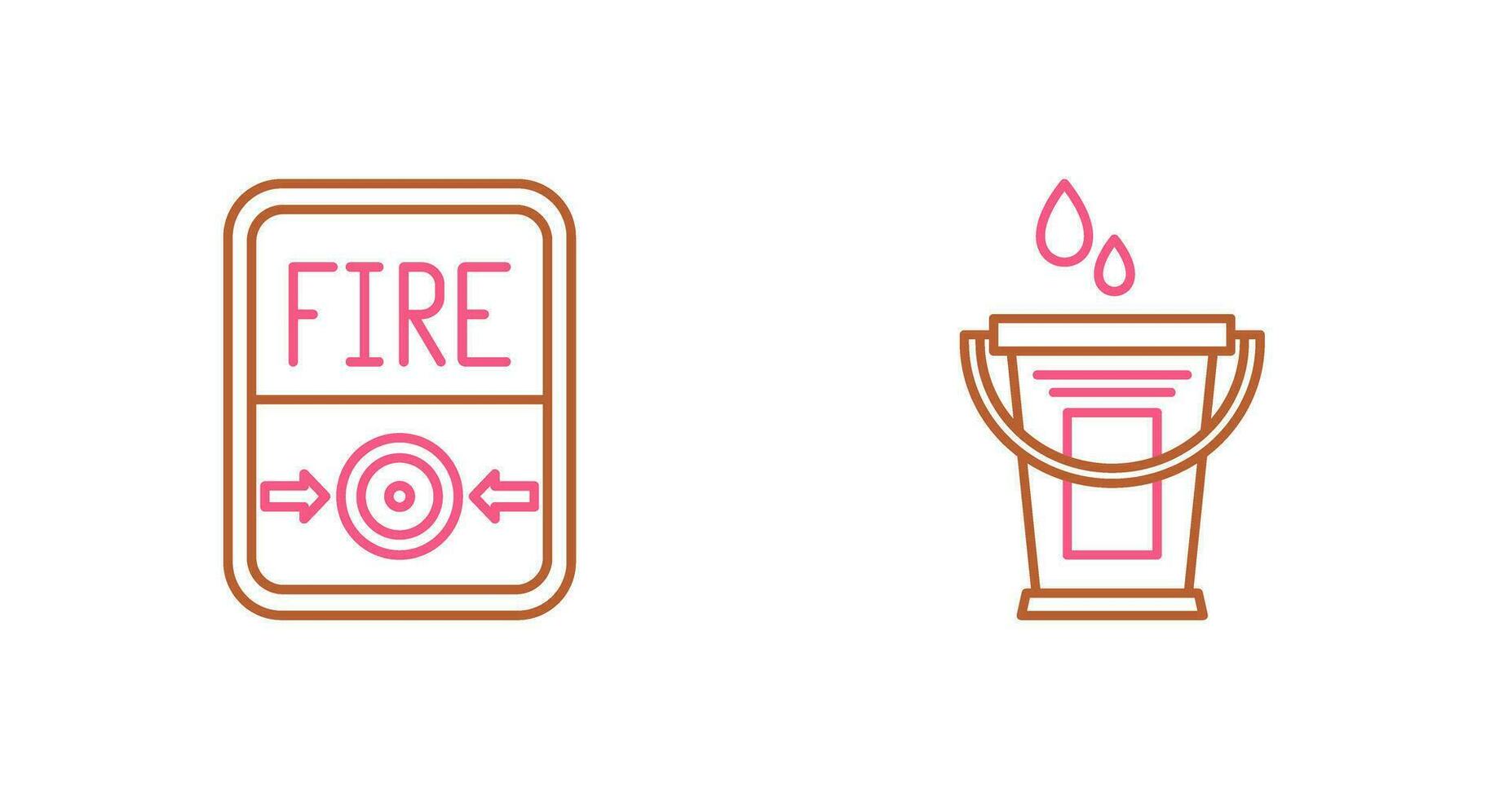 Fire Button and Water Bucket Icon vector