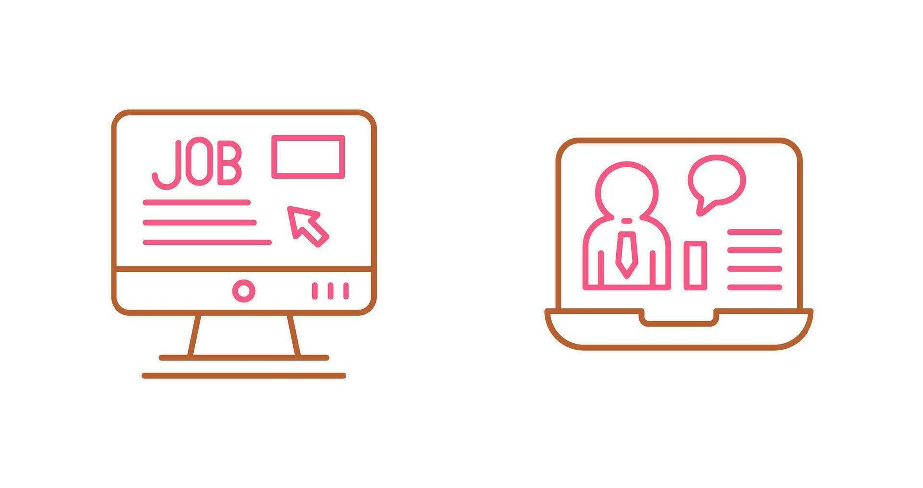 Online Job and Online Job Interview Icon vector