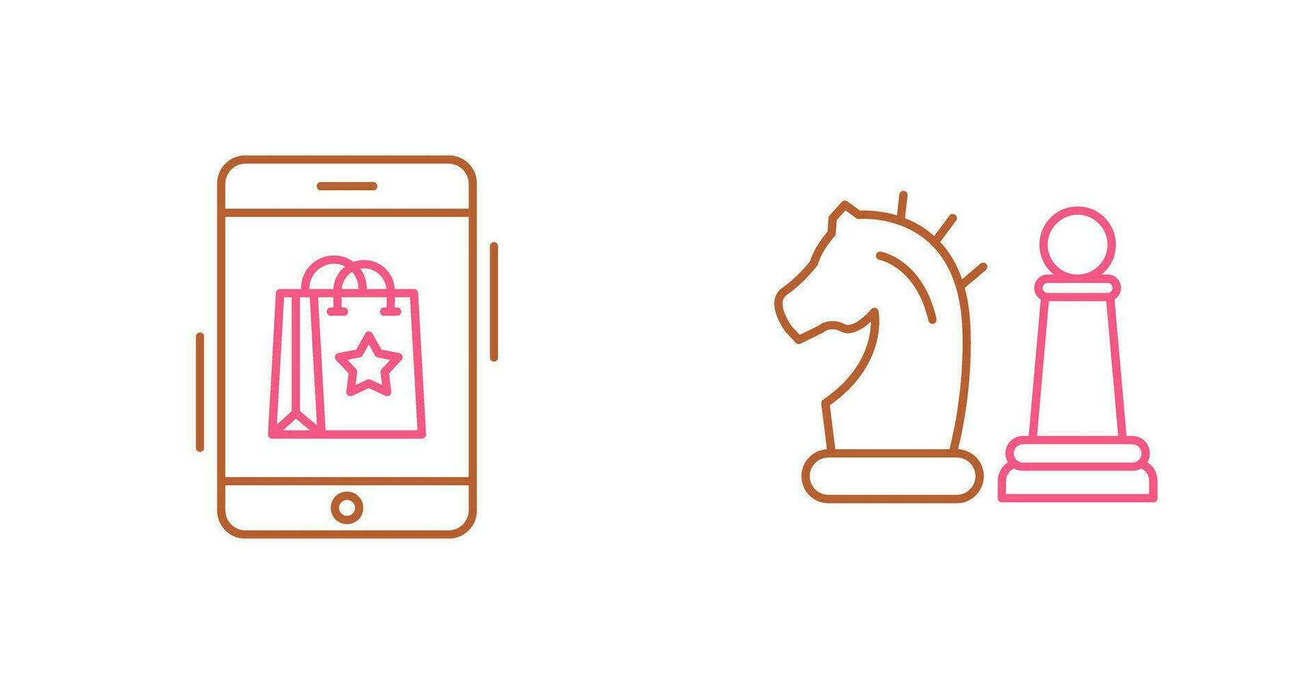 Online Shopping and Chess Piece Icon vector