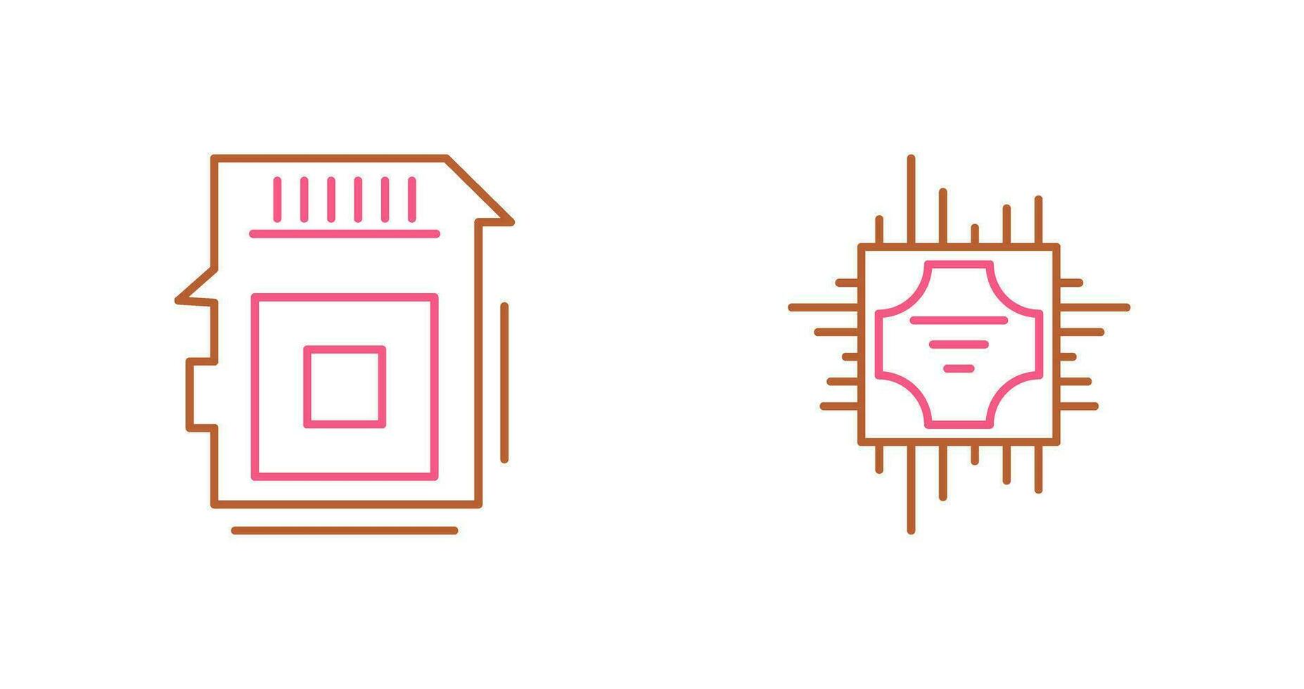 Sd Card and Cpu Icon vector