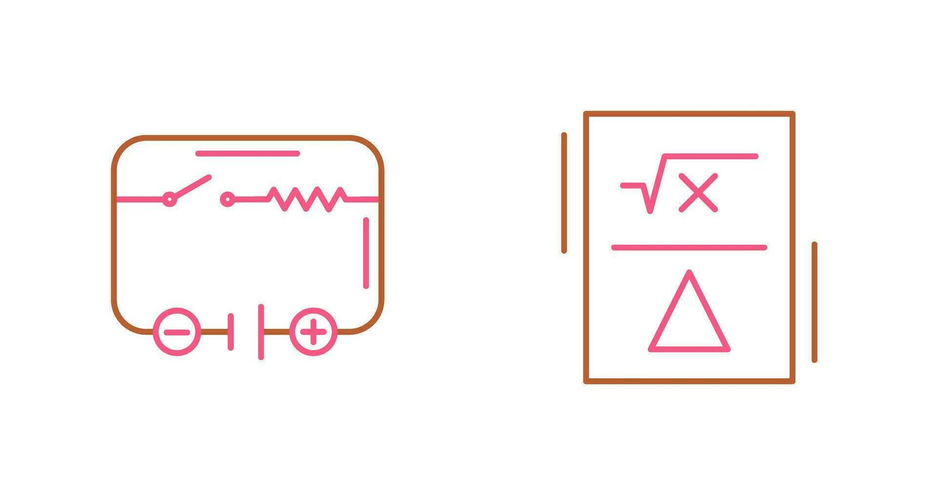 eléctrico circuito y fórmula icono vector