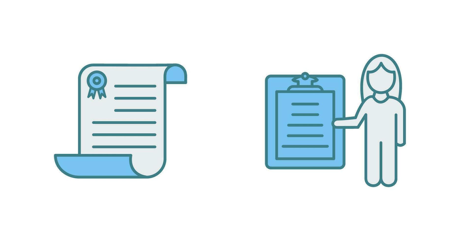 Diploma and Female Presenter Icon vector
