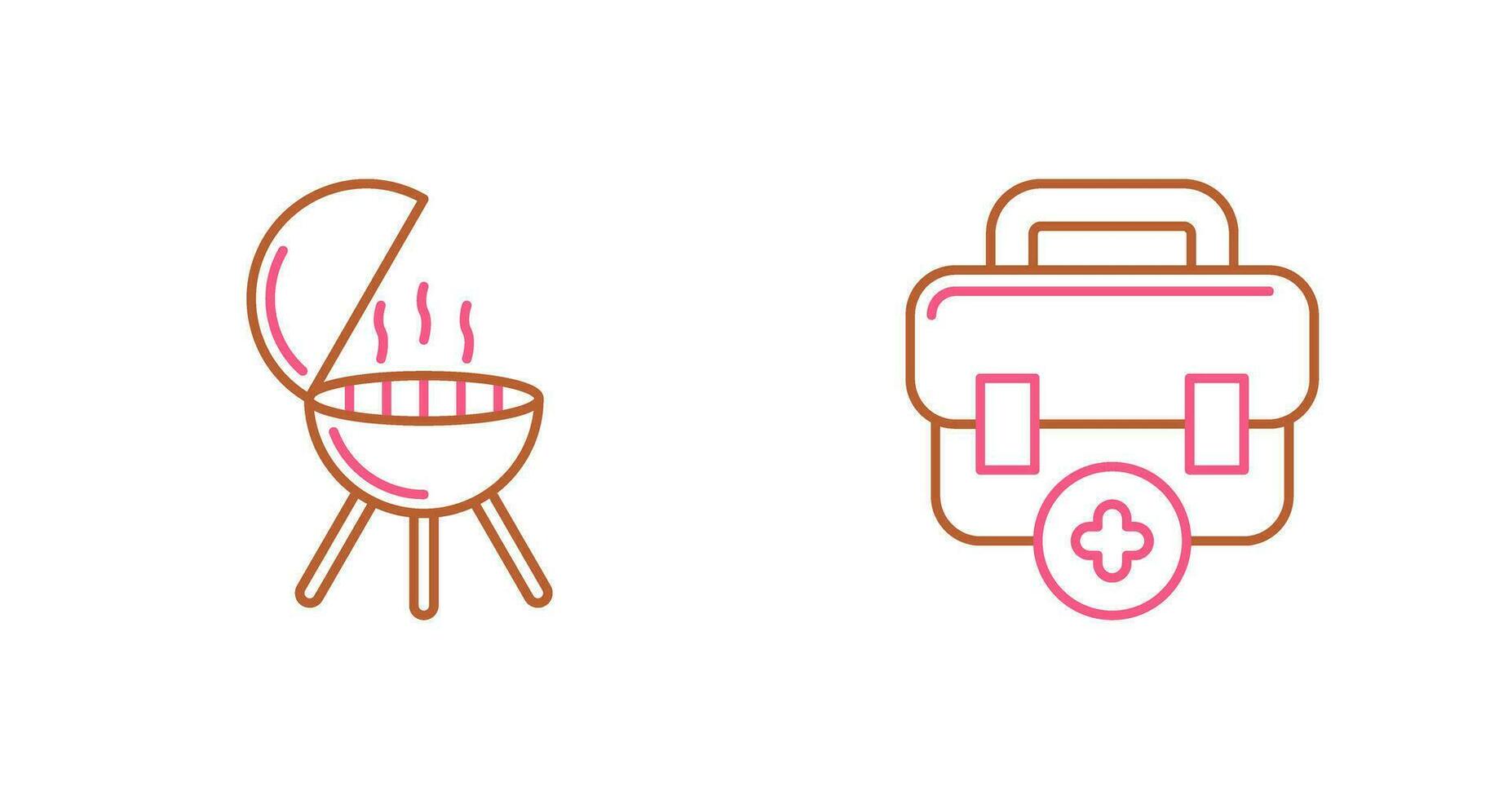 Bbq and First Aid Icon vector