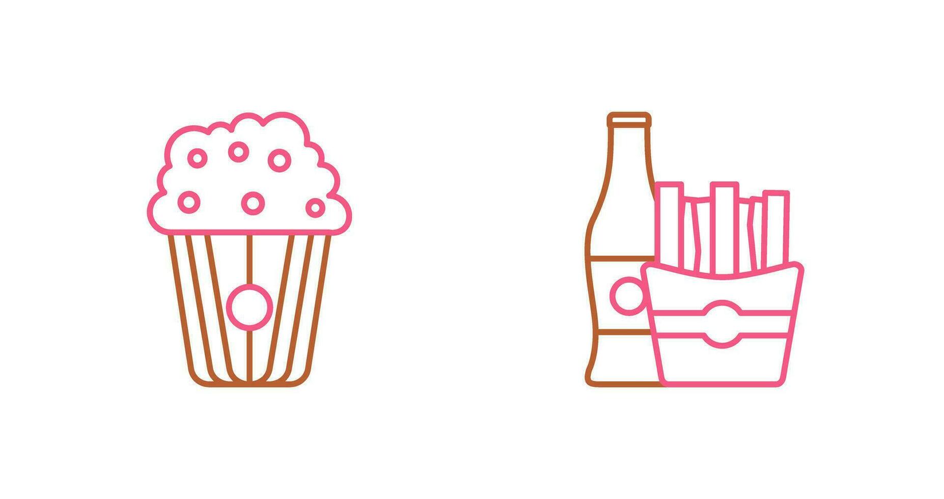 Pop corn and French  Icon vector