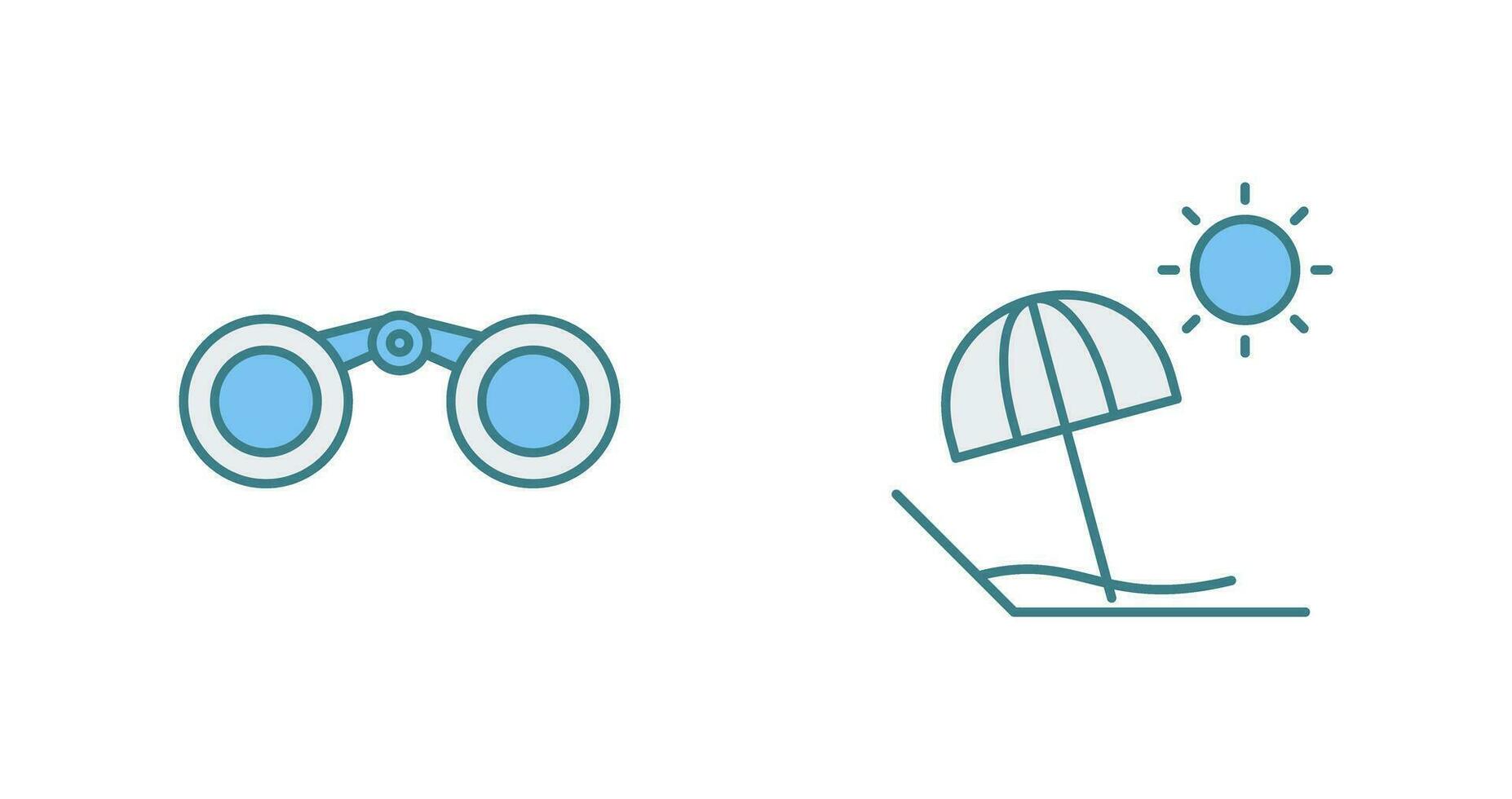 Binoculars and beach Icon vector