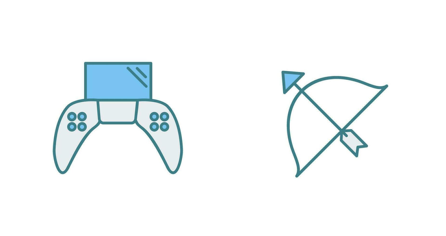 Play Station and Archery Icon vector