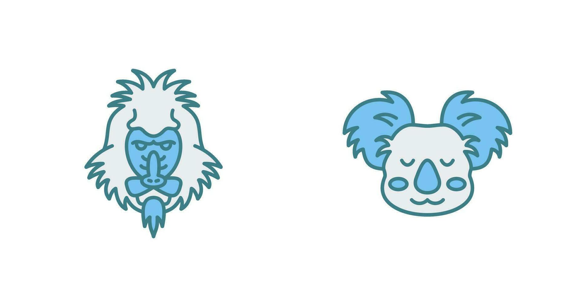 Mandrill and Koala Icon vector