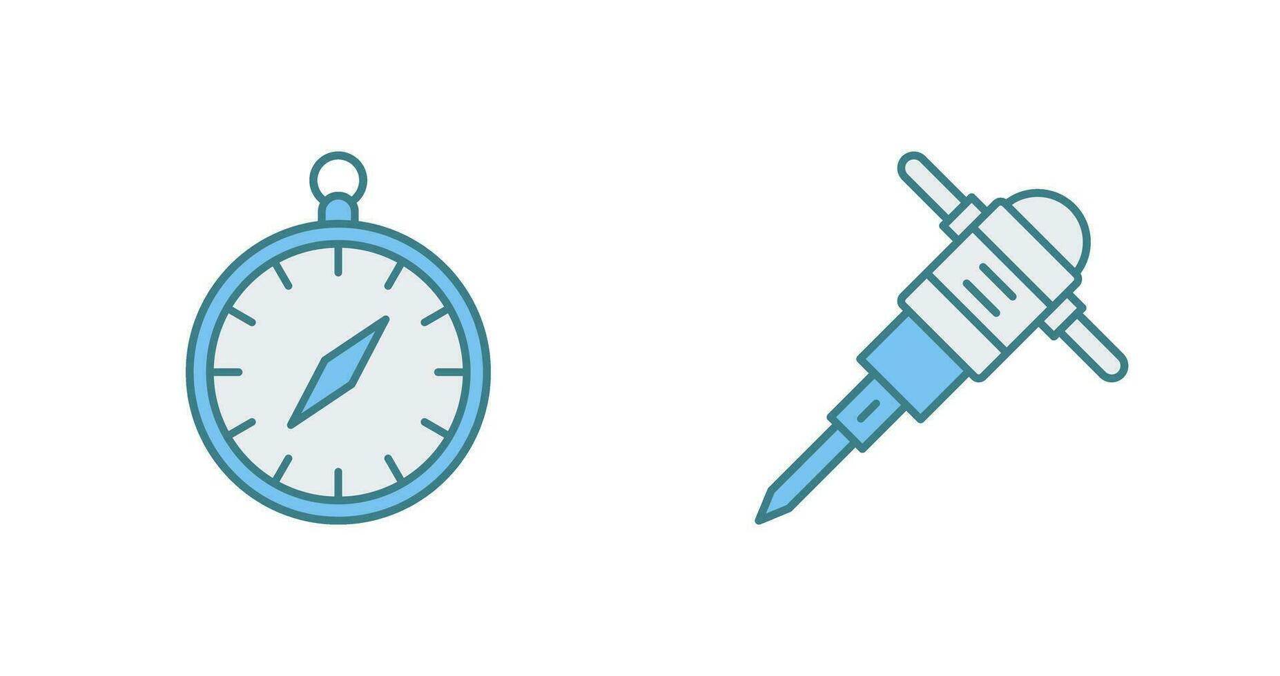 Compass and Drilling Icon vector