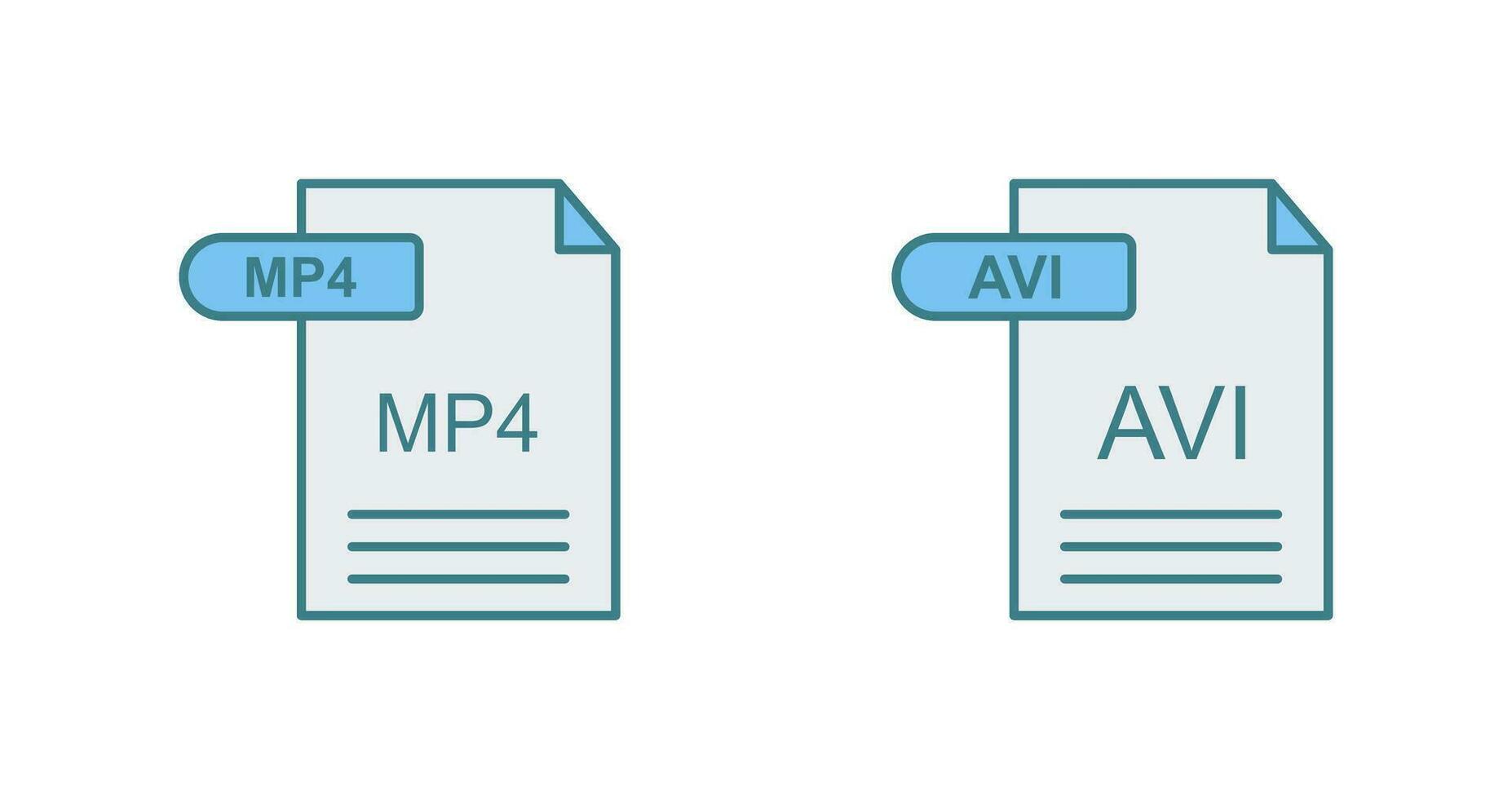 MP4 and AVI  Icon vector
