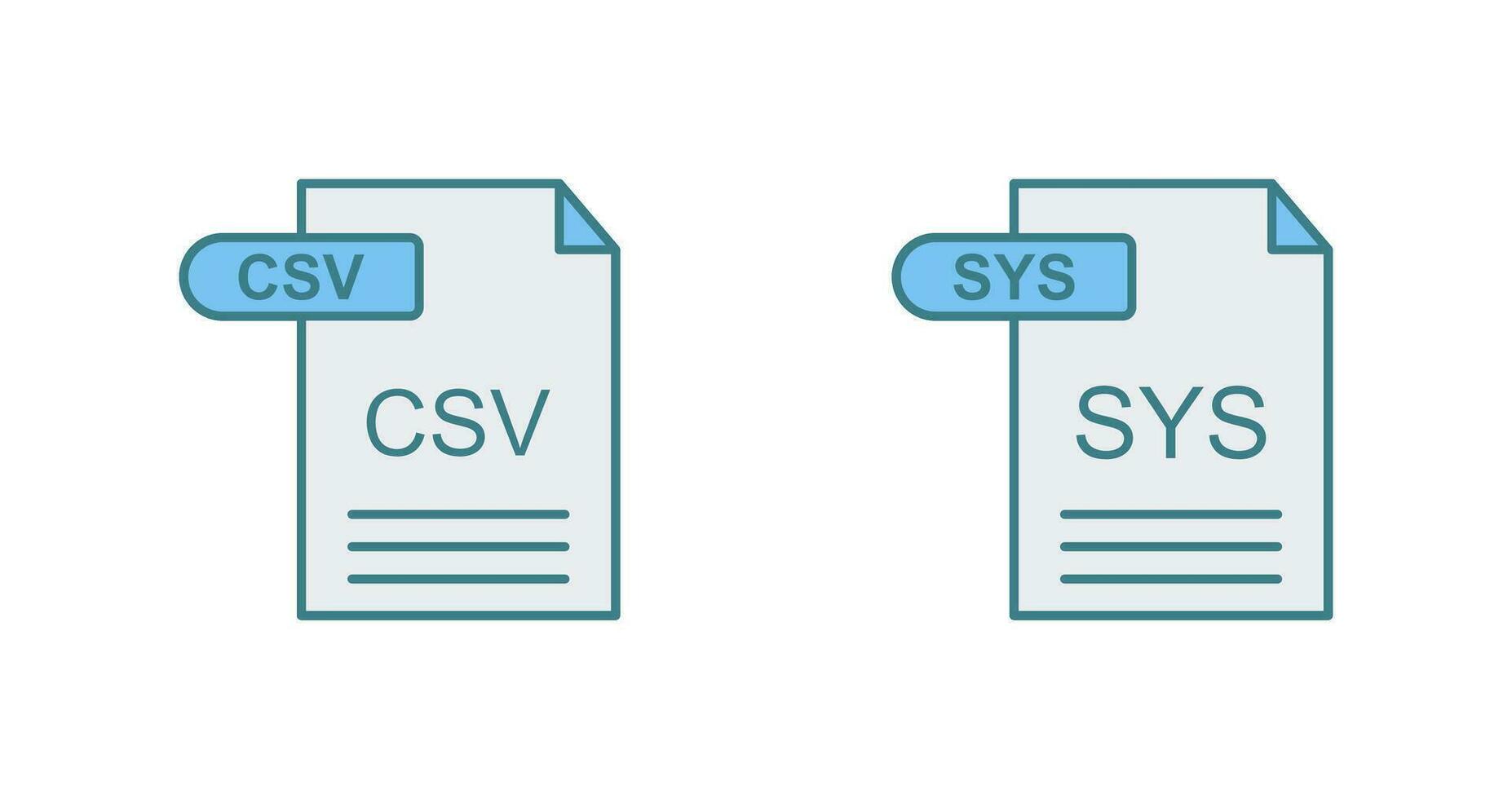 CSV and SYS Icon vector