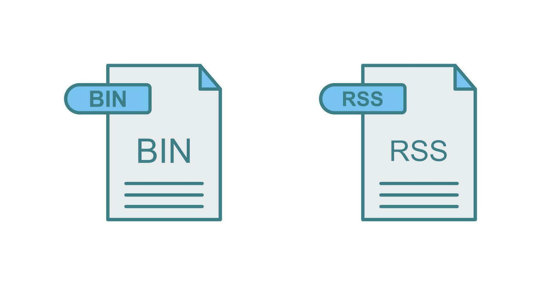 BIN and RSS Icon vector