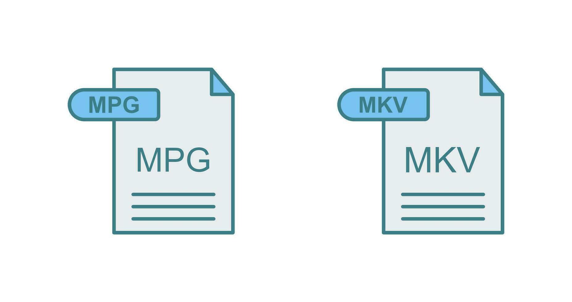MPG and MKV Icon vector