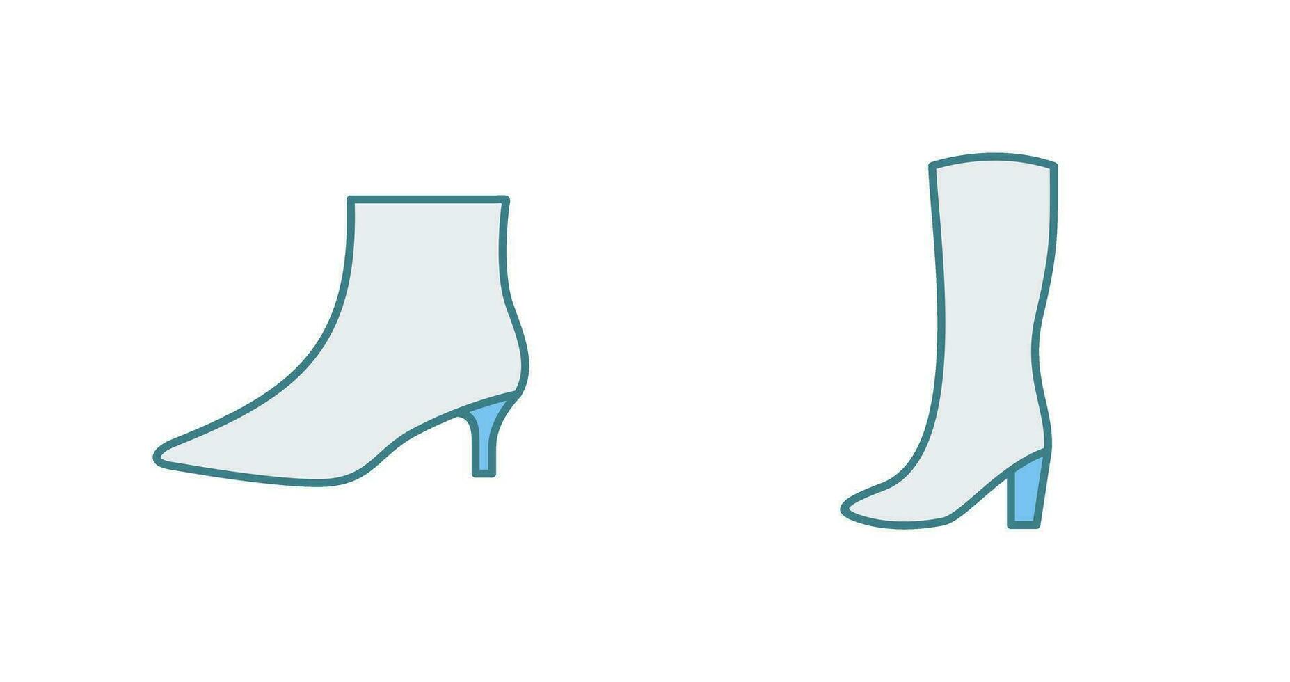 Boots with Heels and Long Boats Icon vector