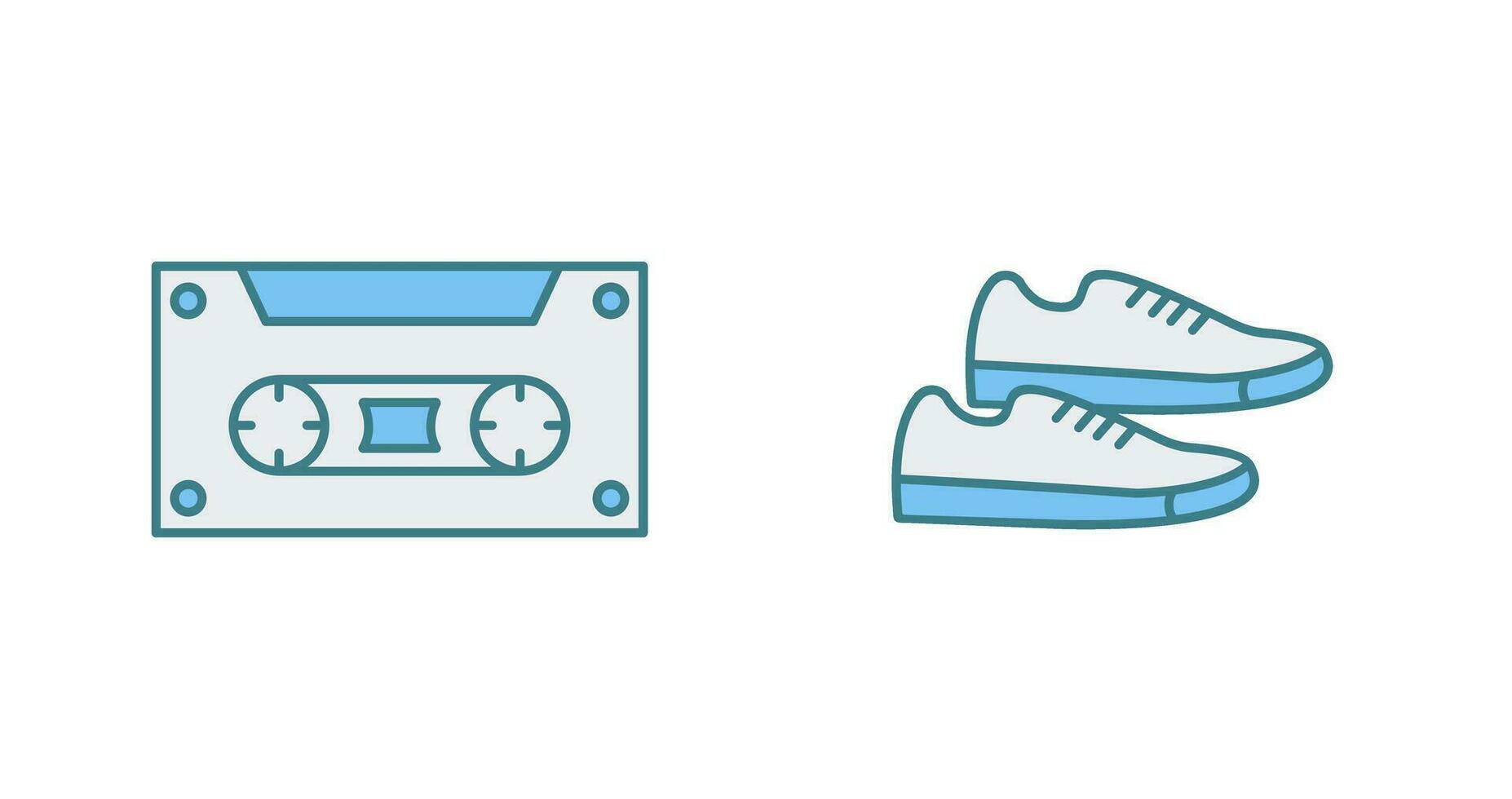 Casette and Sneakers Icon vector