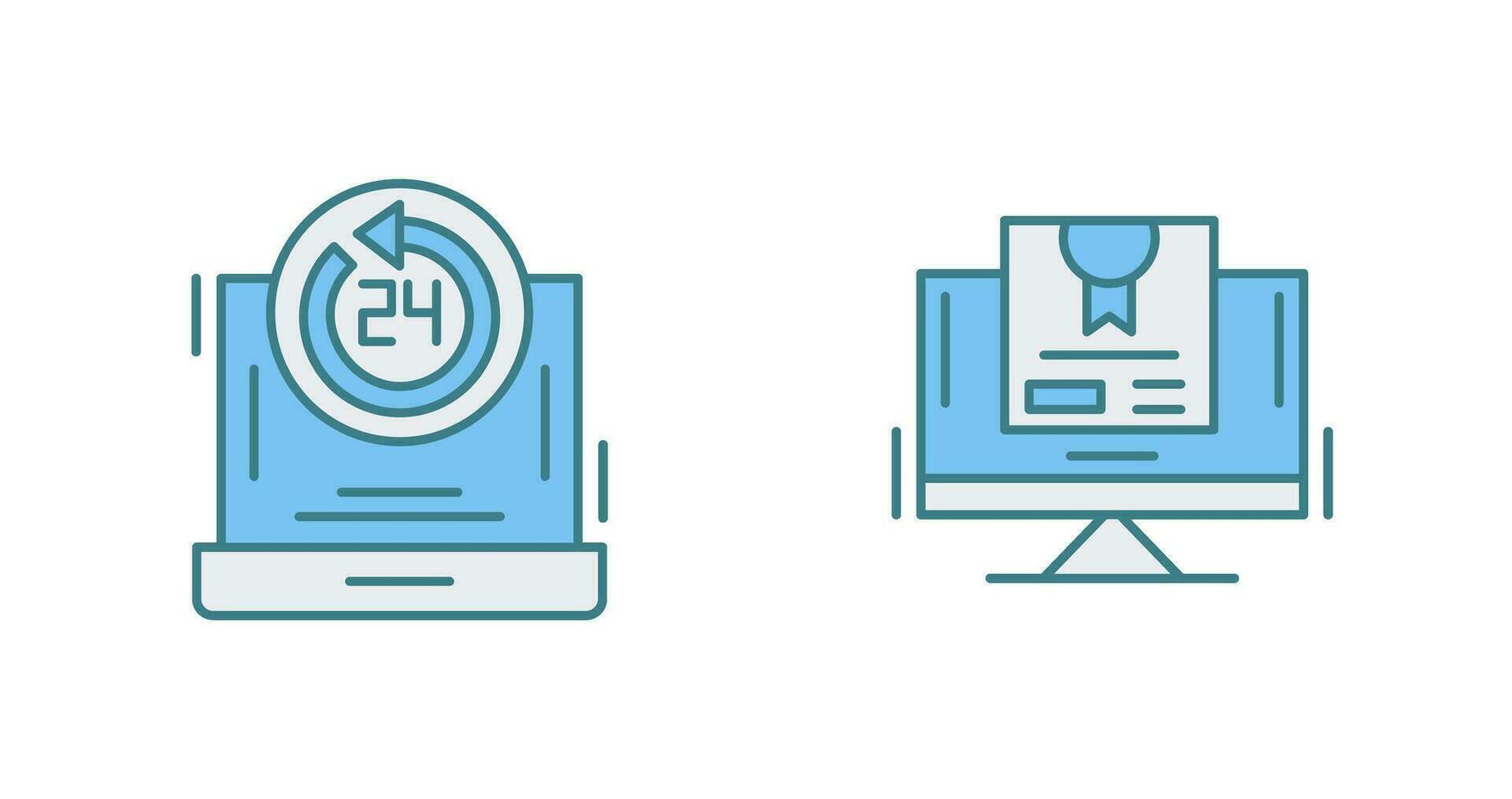 24h Support and New Lable Icon vector