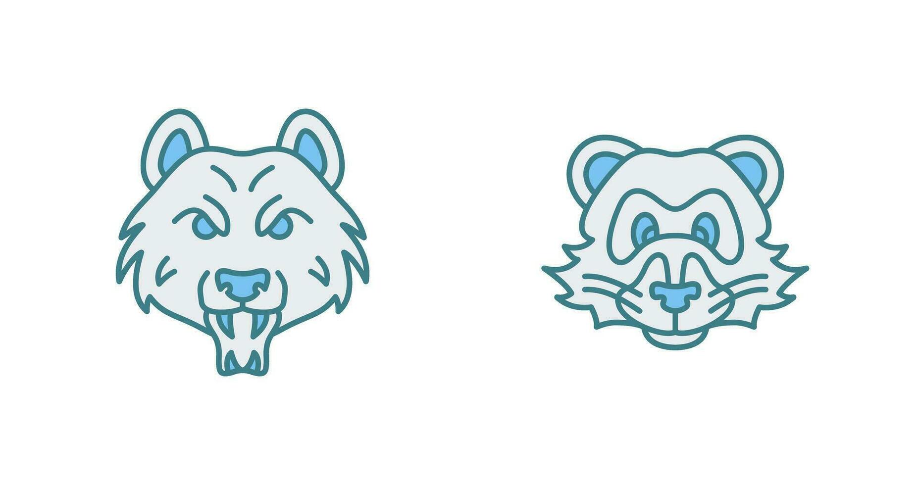 Bear and Ferret Icon vector