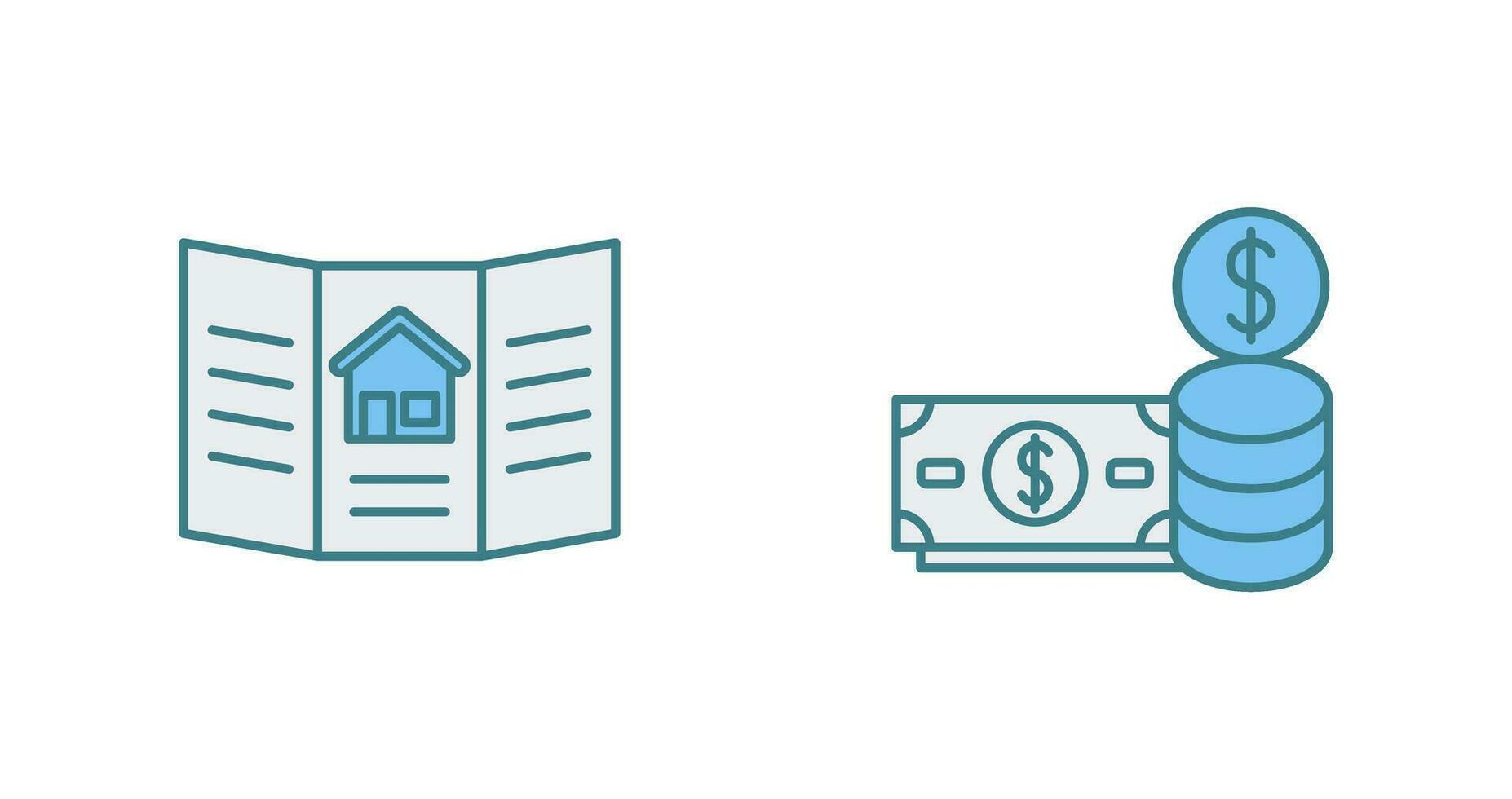 Brochure and Money Icon vector