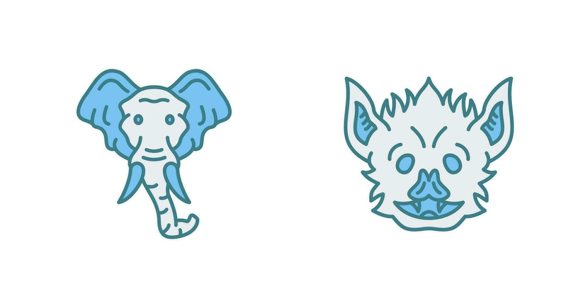 Eleplant and Bat Icon vector