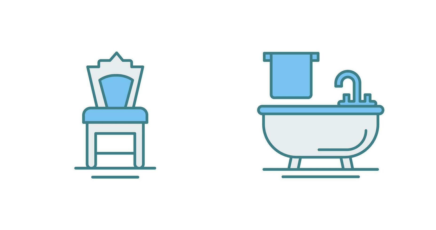 Chair and Bathtub Icon vector