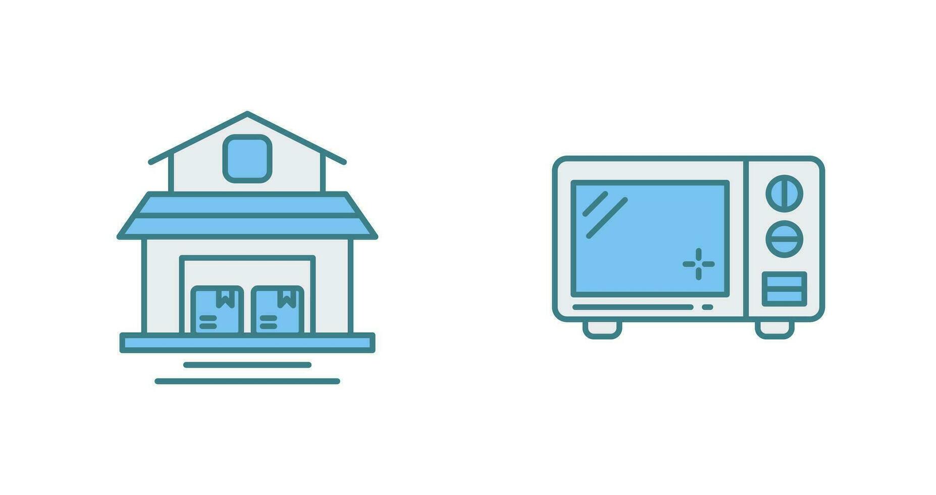 Warehouse and Microwave Icon vector