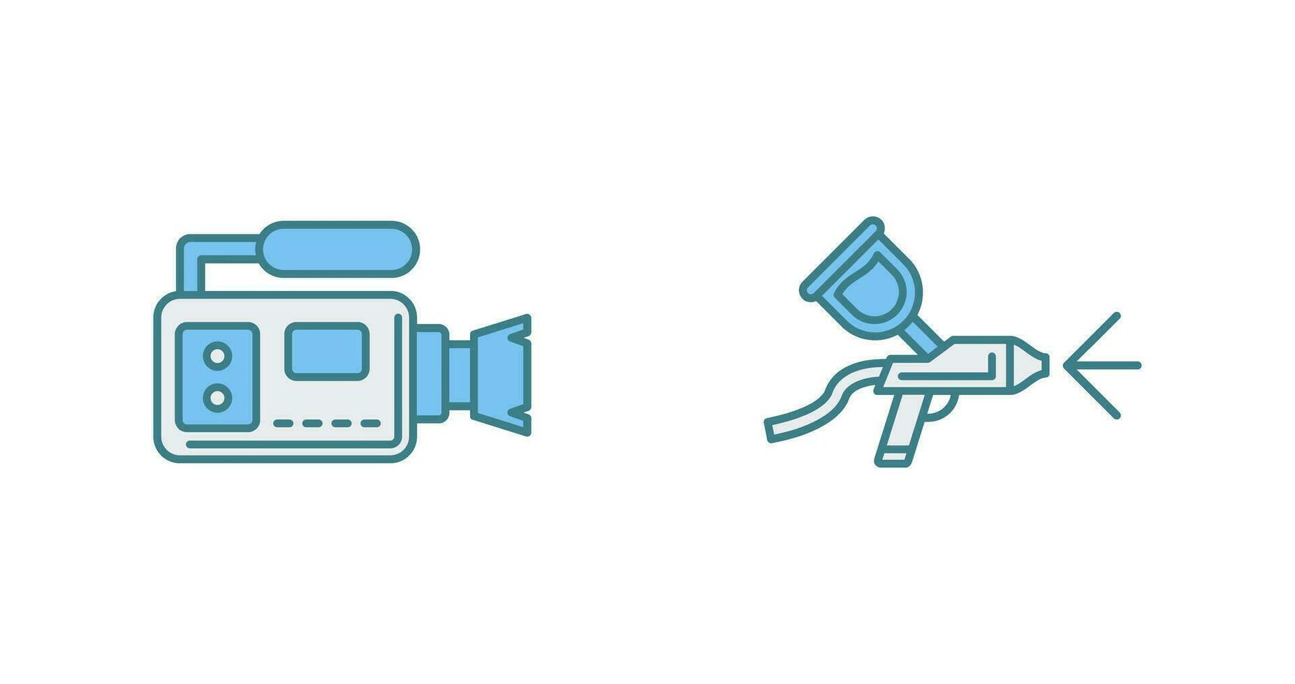 Airbrush and Video Camera Icon vector