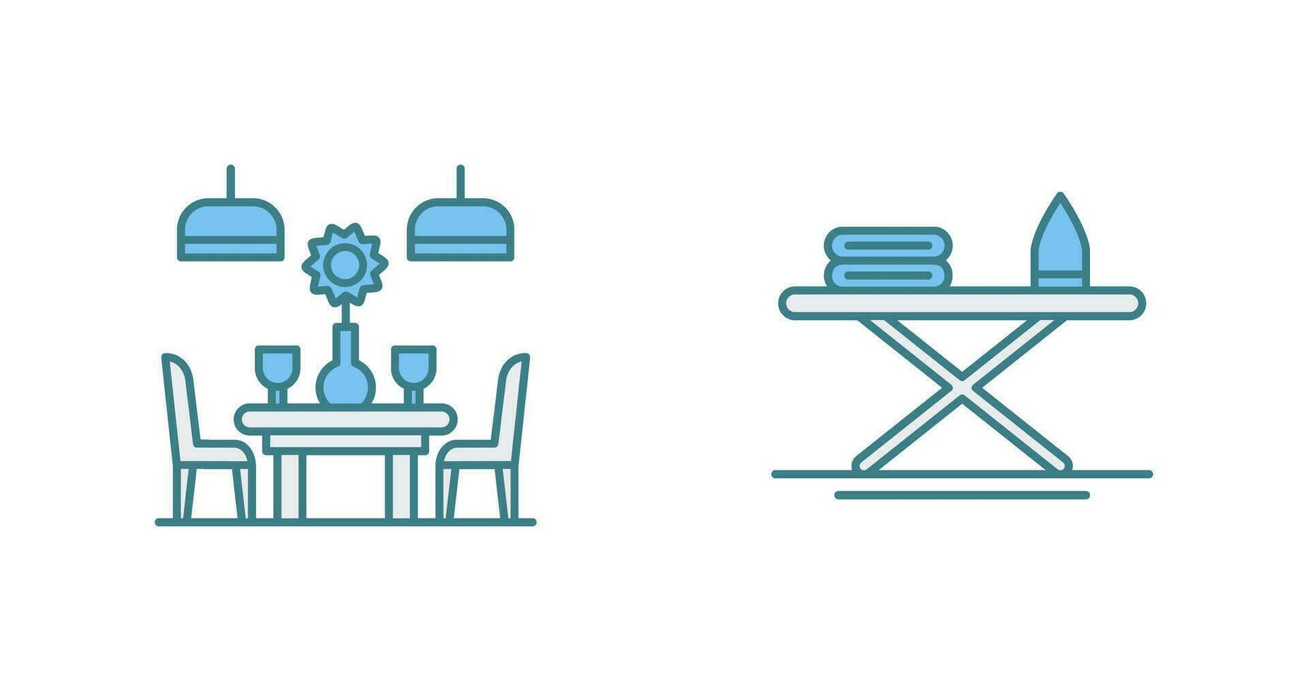 Iron Board and Table Icon vector