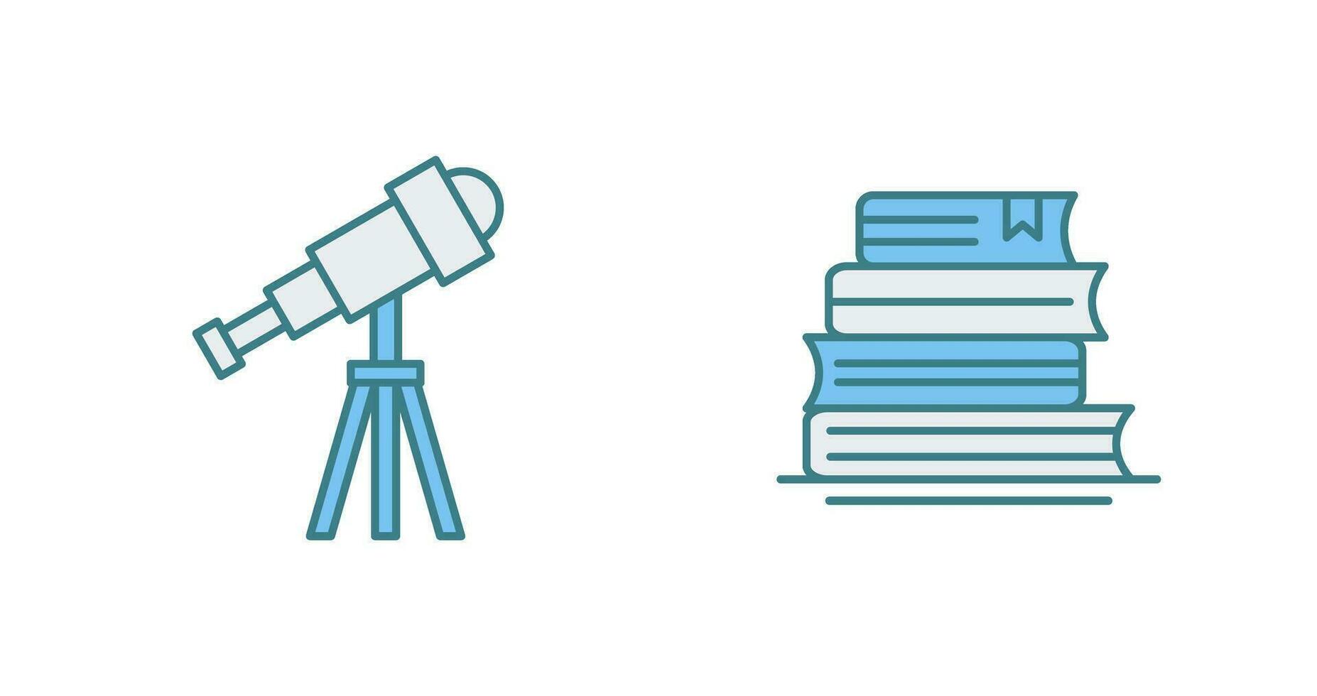 Telescope and BooksSnack and Money Icon vector