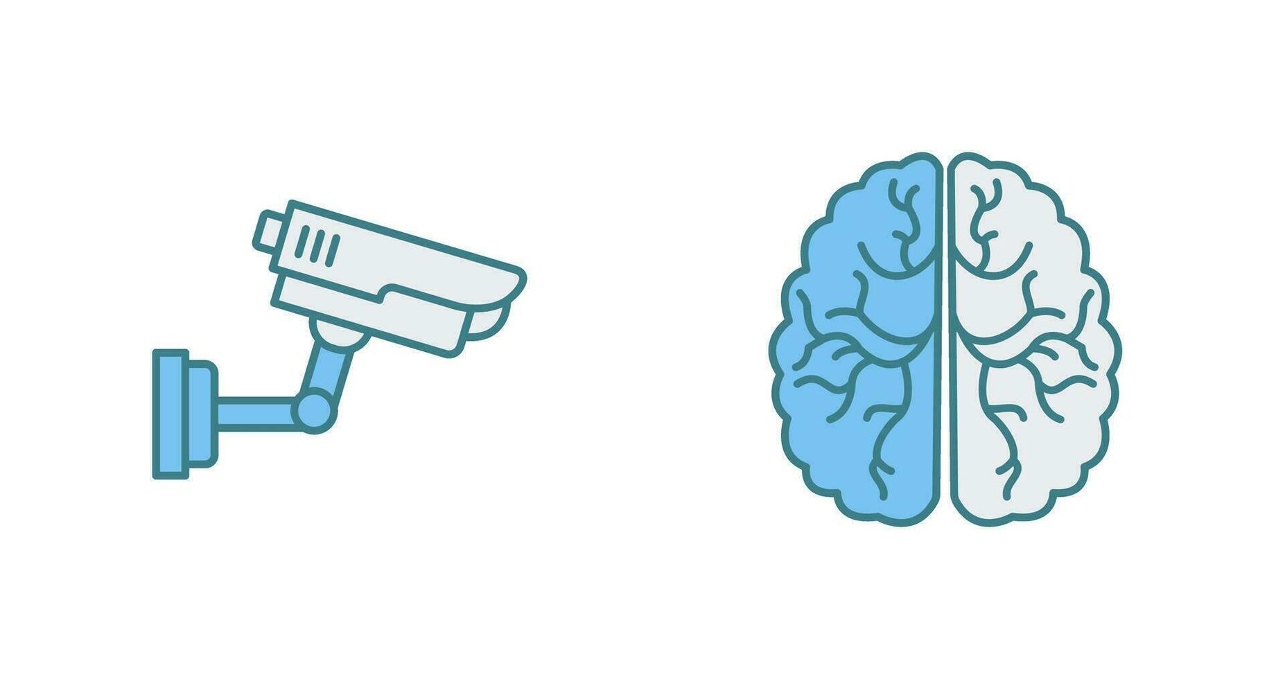 Security Camera and Brain Icon vector