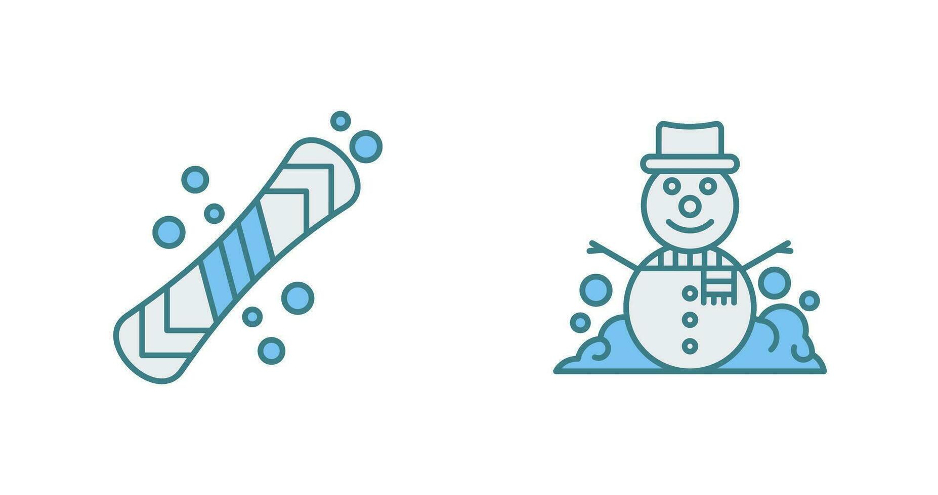 Snowboard and Snowman Icon vector