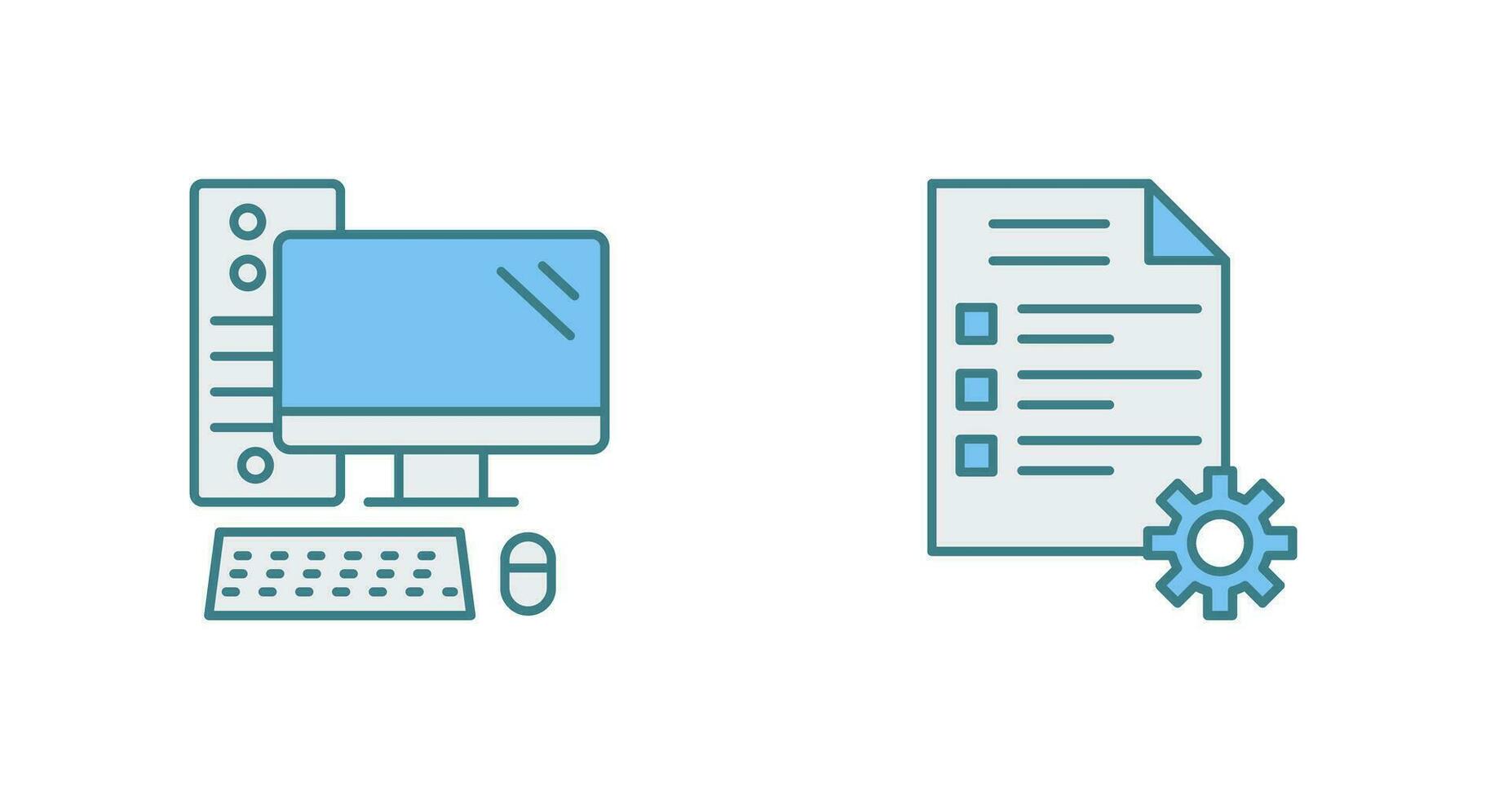 Computer and Test Icon vector