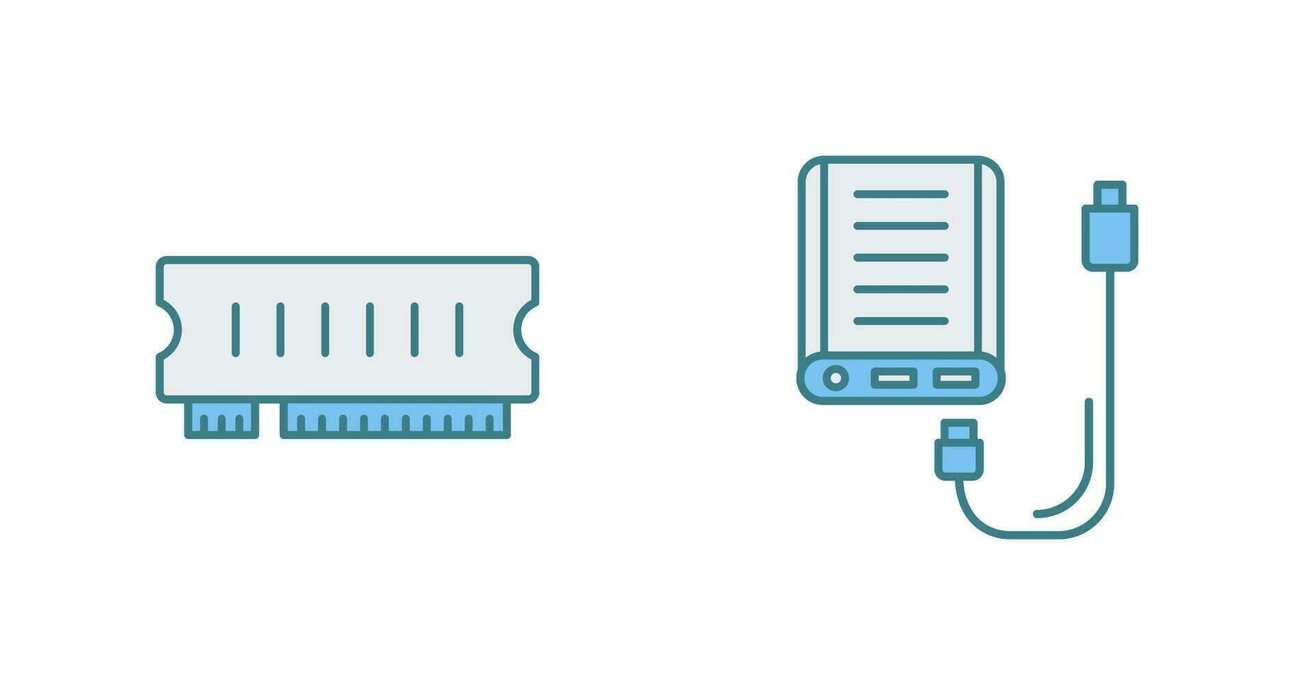 Ram and Power Bank Icon vector