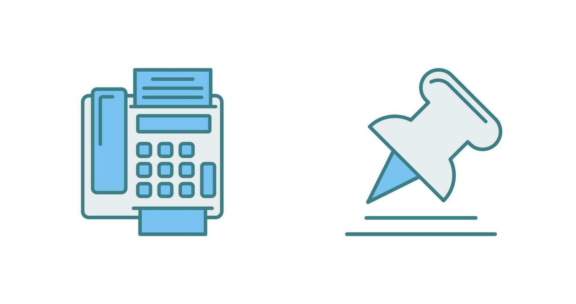 Fax Machine and Pin Icon vector