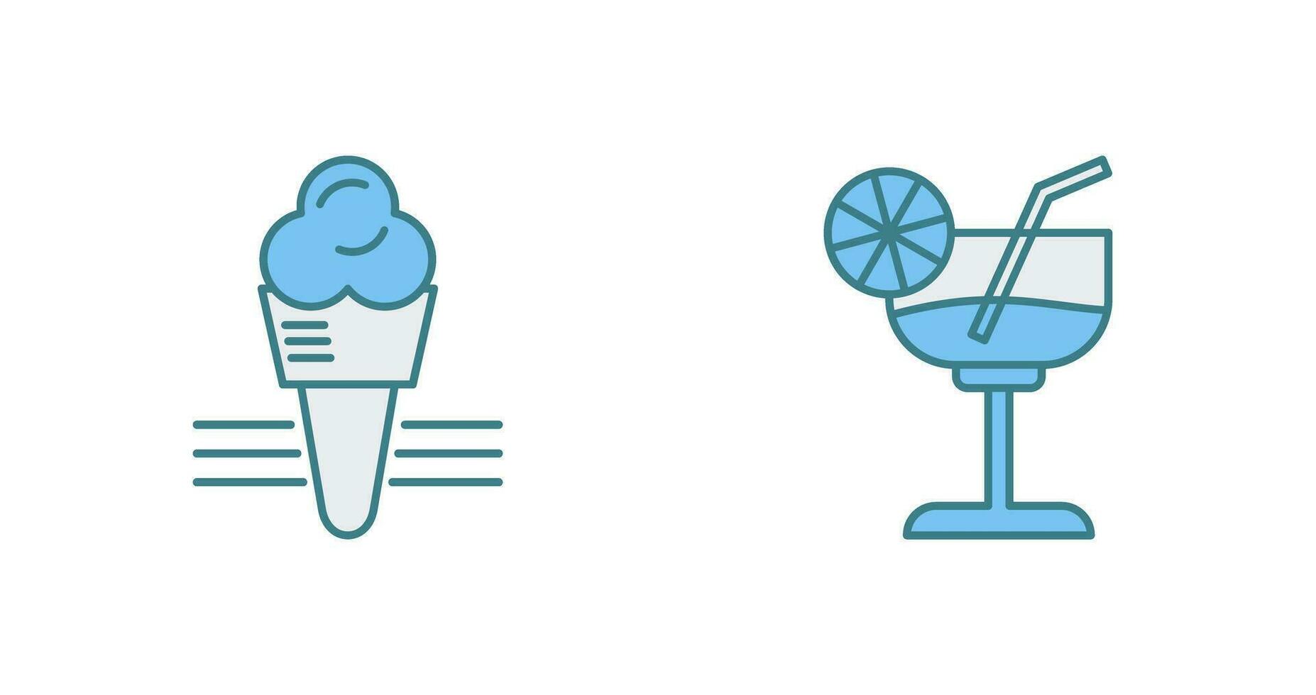 Ice Cream and Cocktail Icon vector