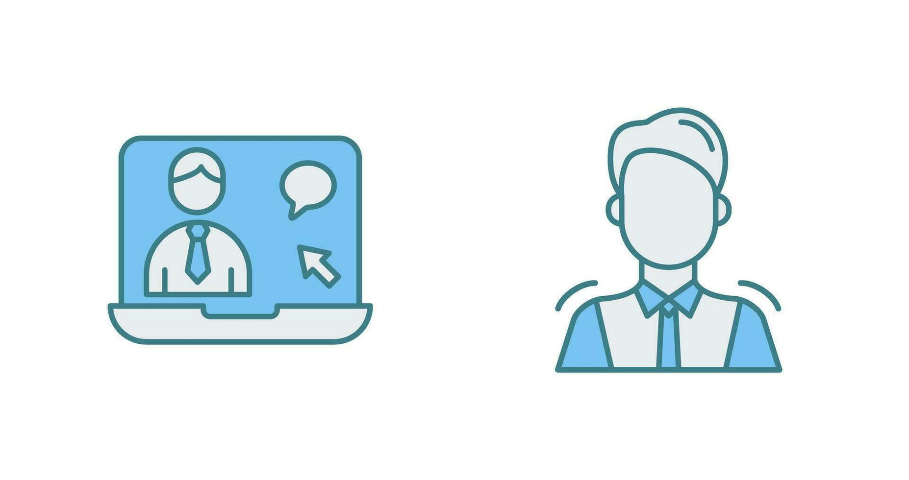 Online Job and Manager Icon vector