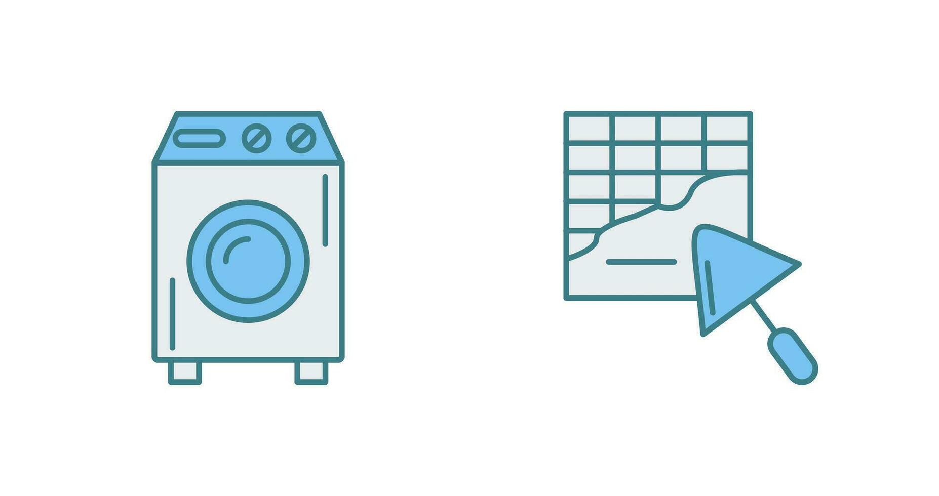 Washing Machine and Plastering Icon vector