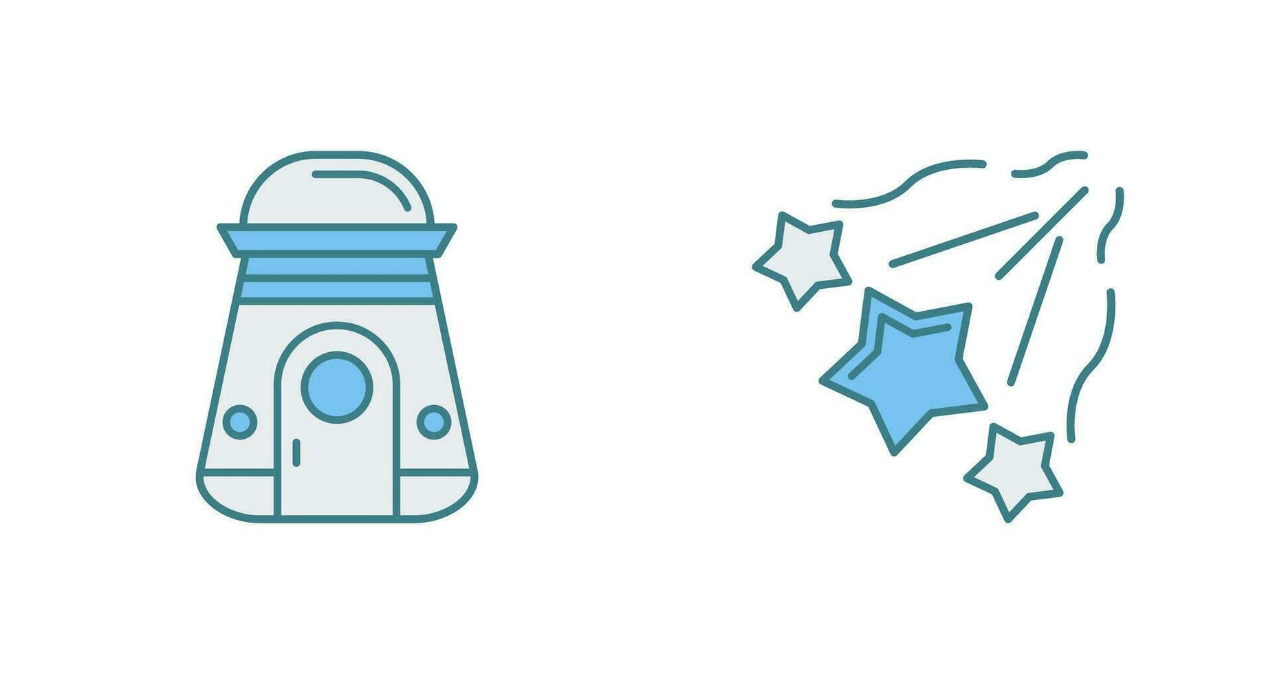 space capsule And falling stars Icon vector
