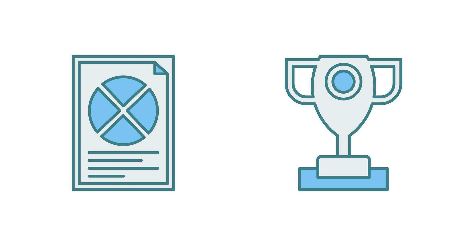 Pie Chart and Trophy Icon vector
