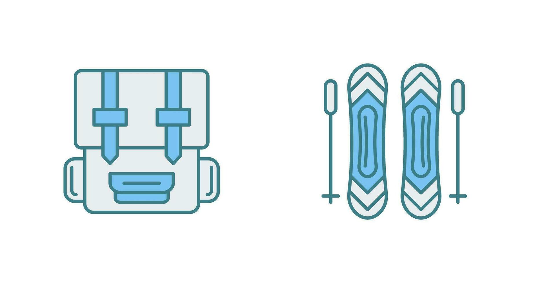 Backpack and Ski  Icon vector
