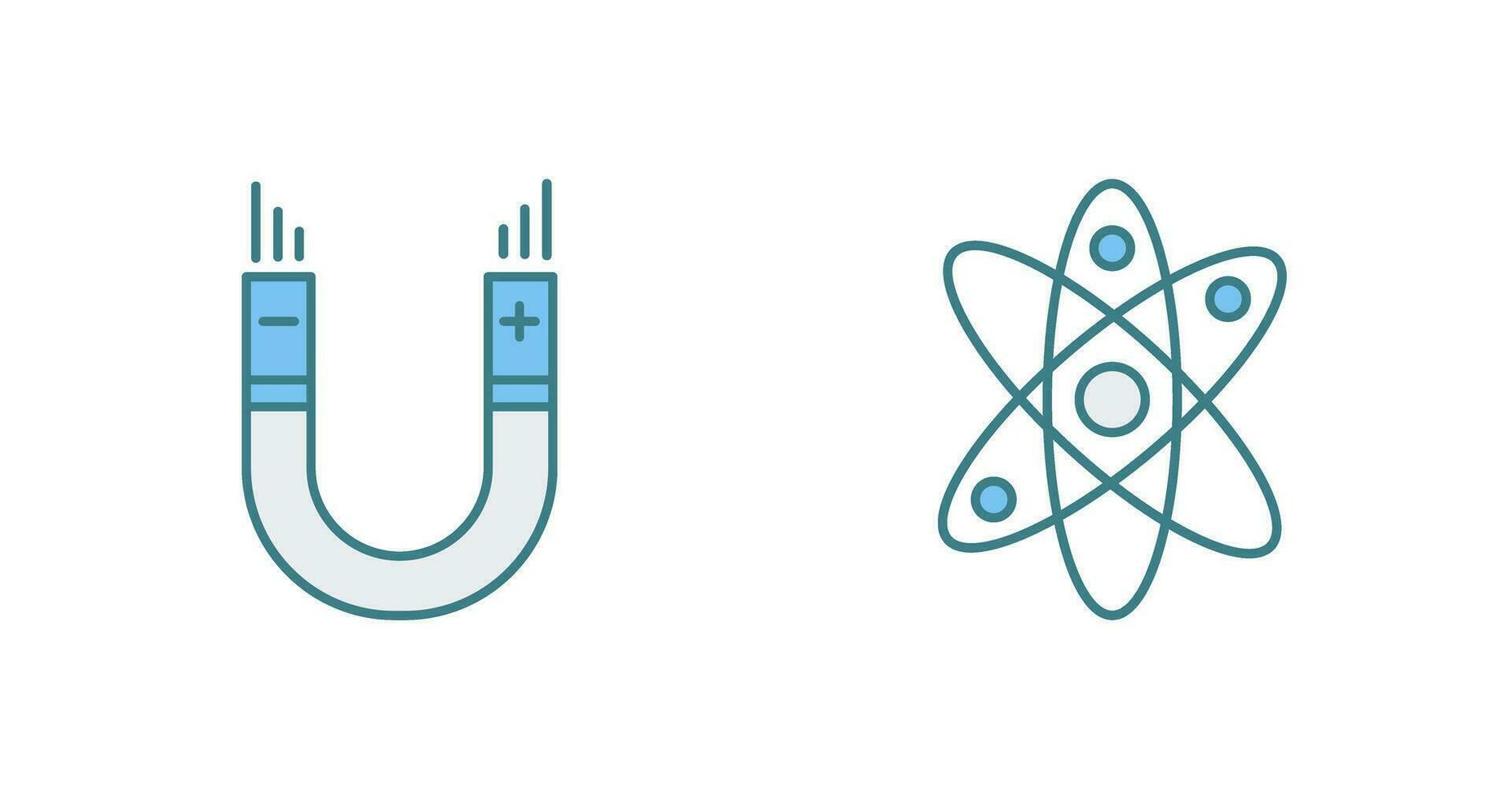 Atom and Magnet,attraction Icon vector