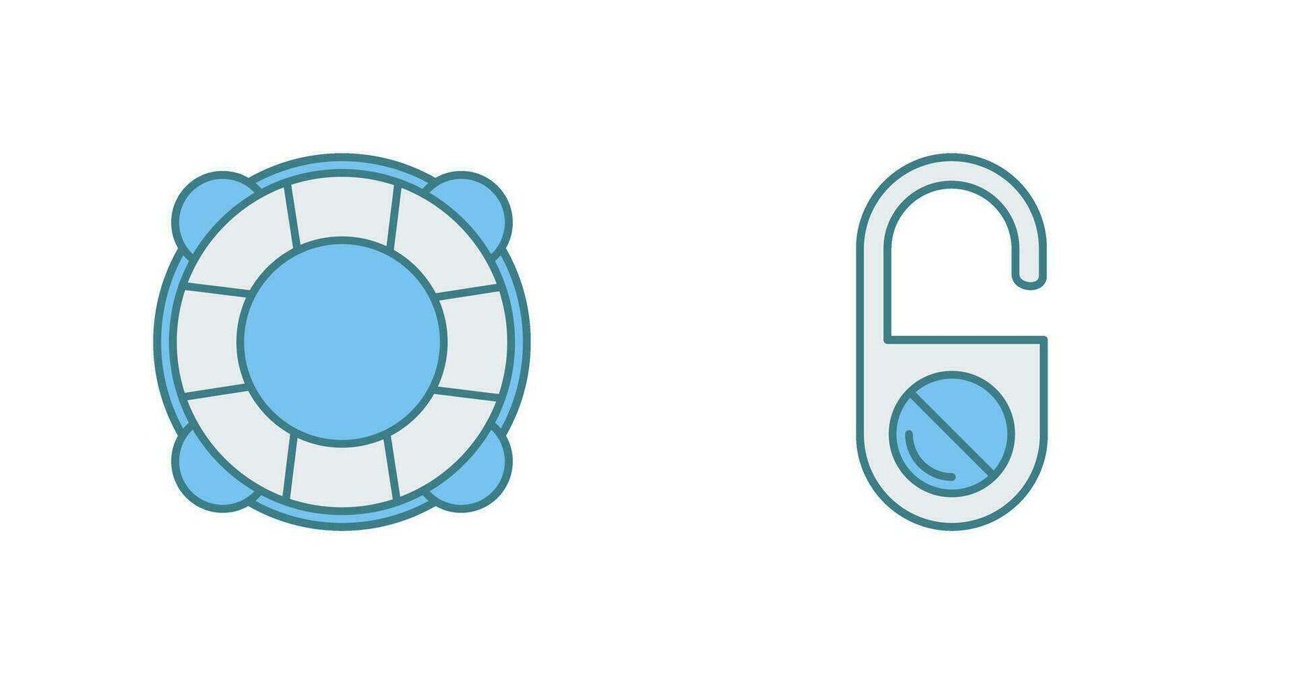 Life Preserver and Do Not Disturb Icon vector