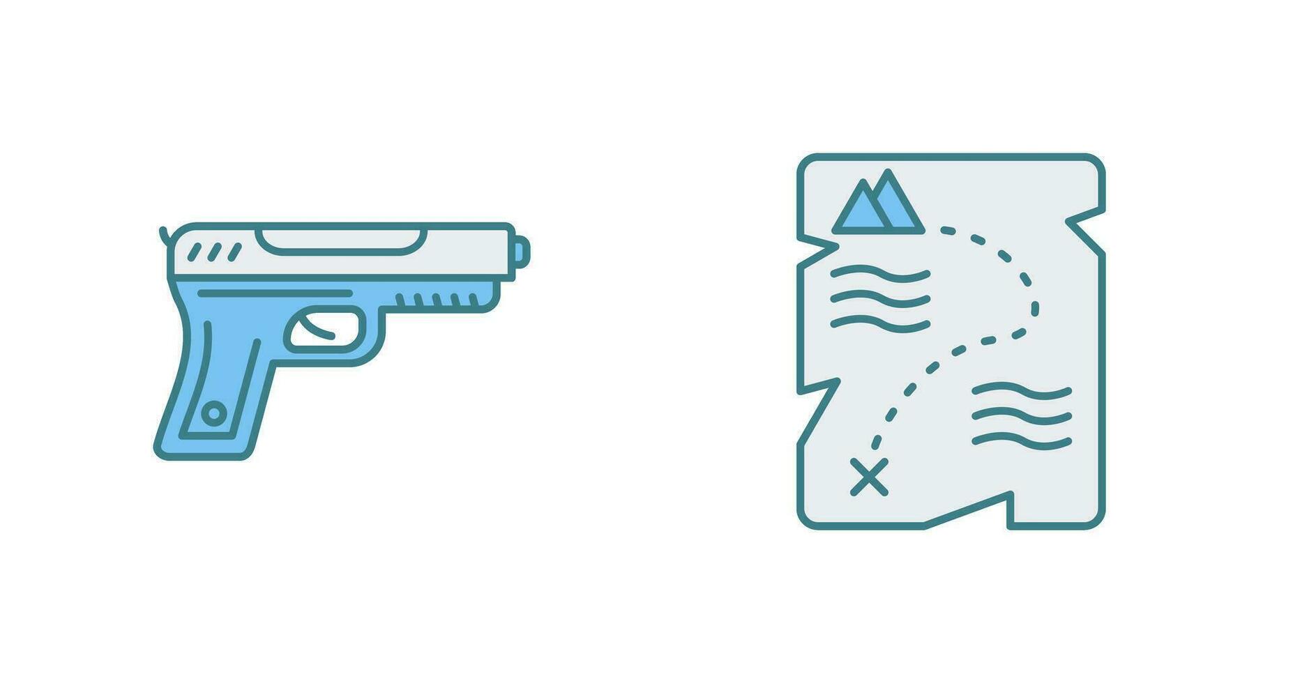 Gun and Treasure  Icon vector