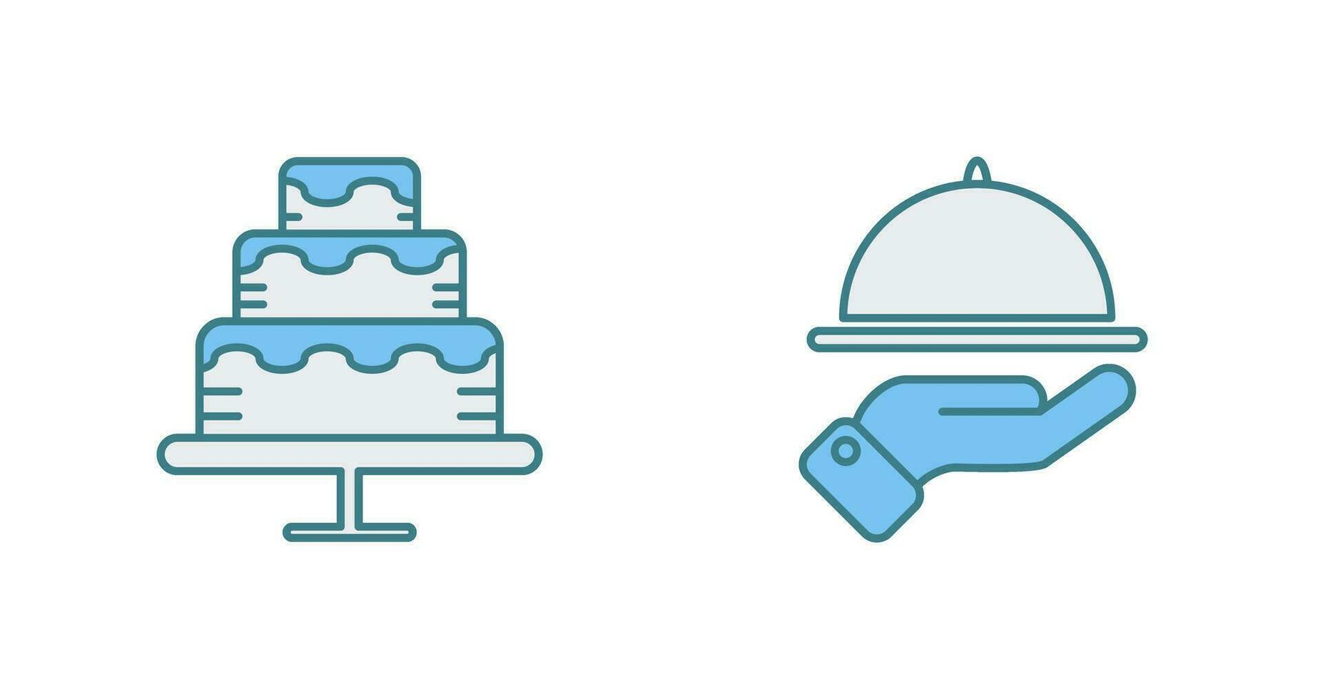 Waiter and Cake Icon vector