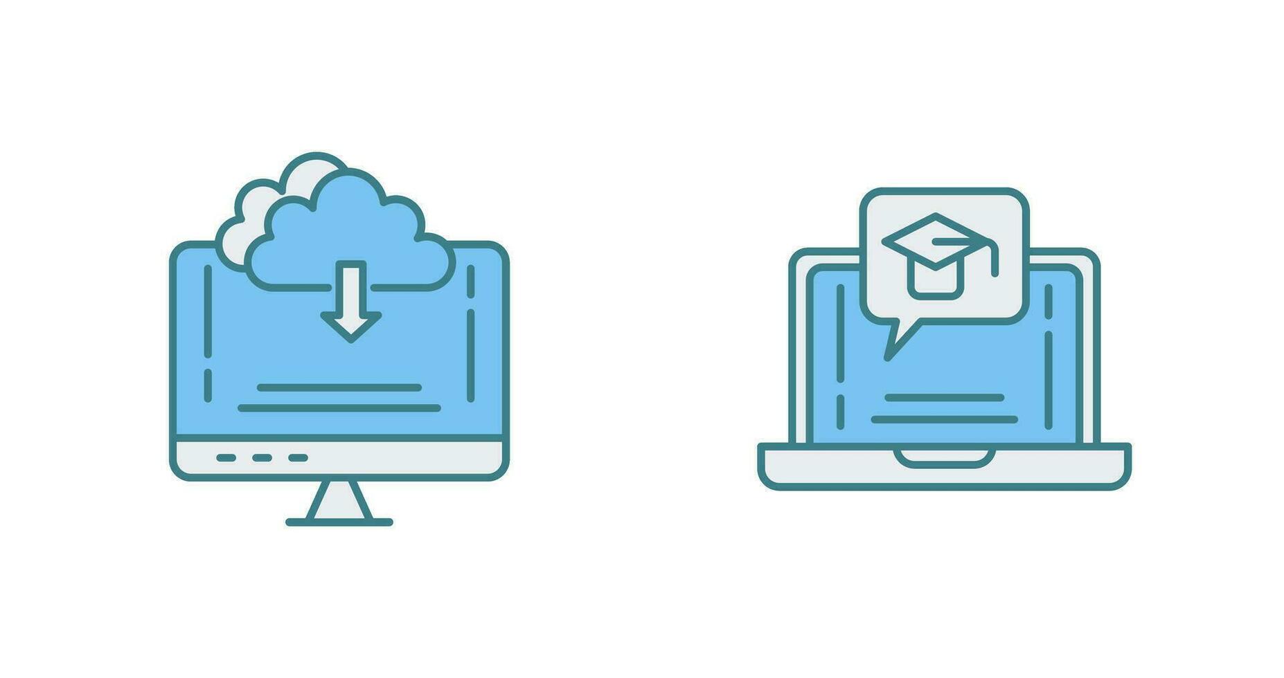 Download and E Learning Icon vector
