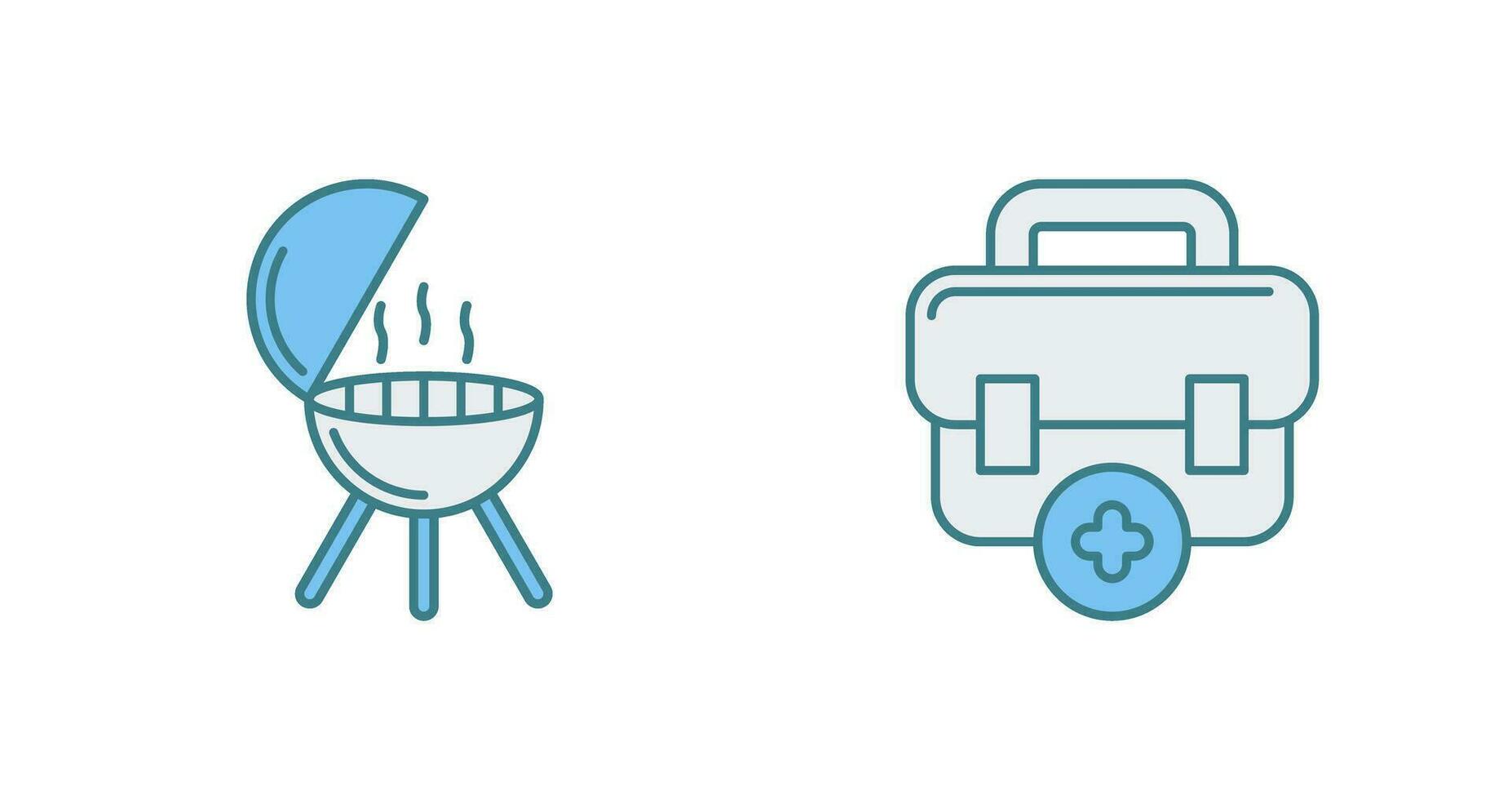 Bbq and First Aid Icon vector