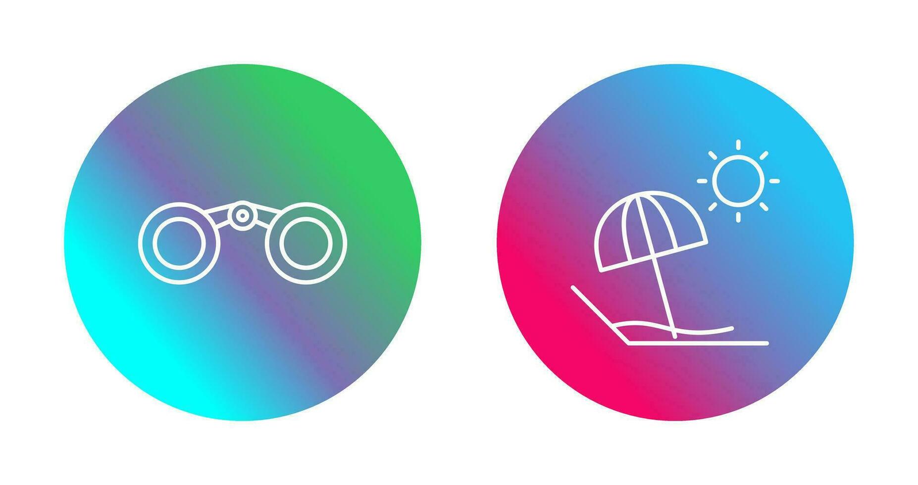 Binoculars and beach Icon vector