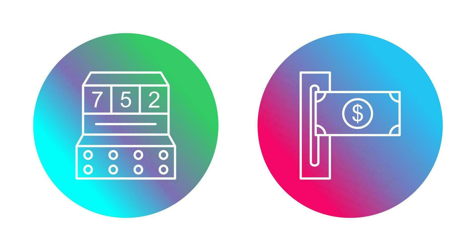 slot machine and slot of bills  Icon vector