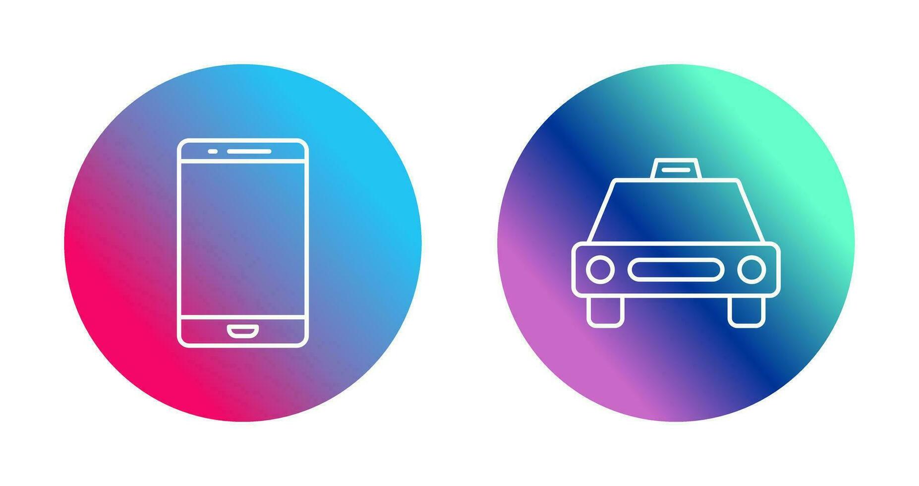 cell phone and cab  Icon vector