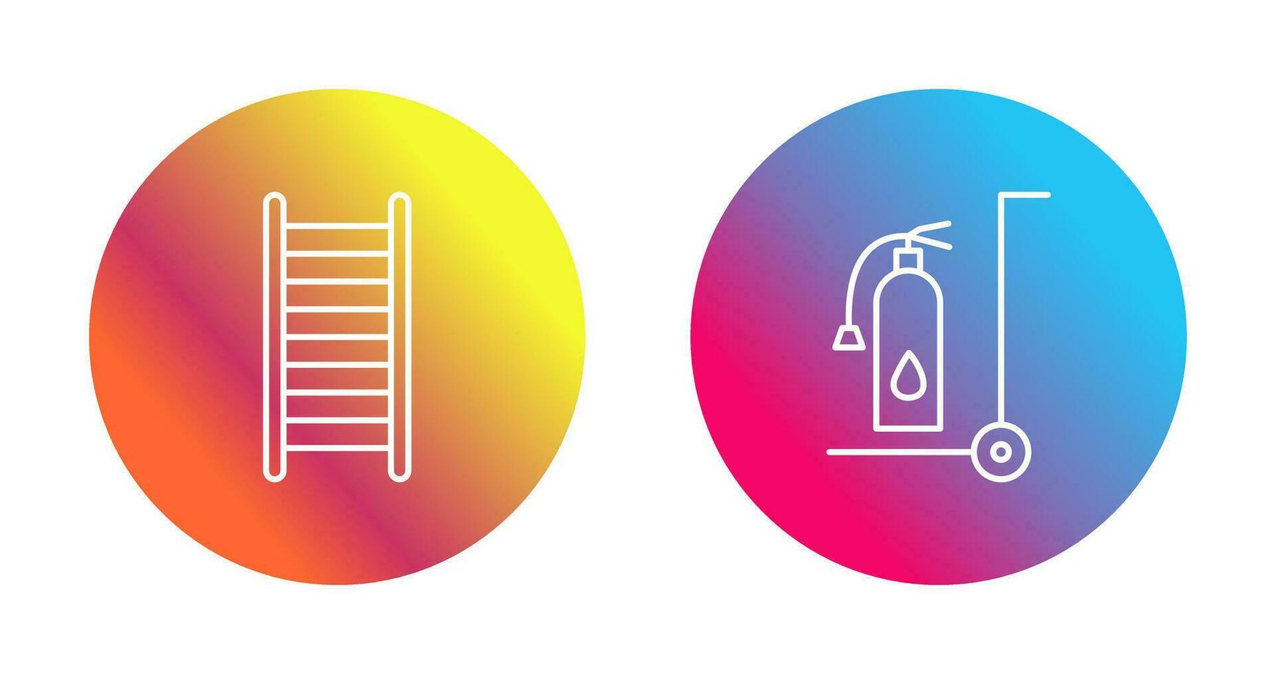 ladders and Moveable extinguisher Icon vector