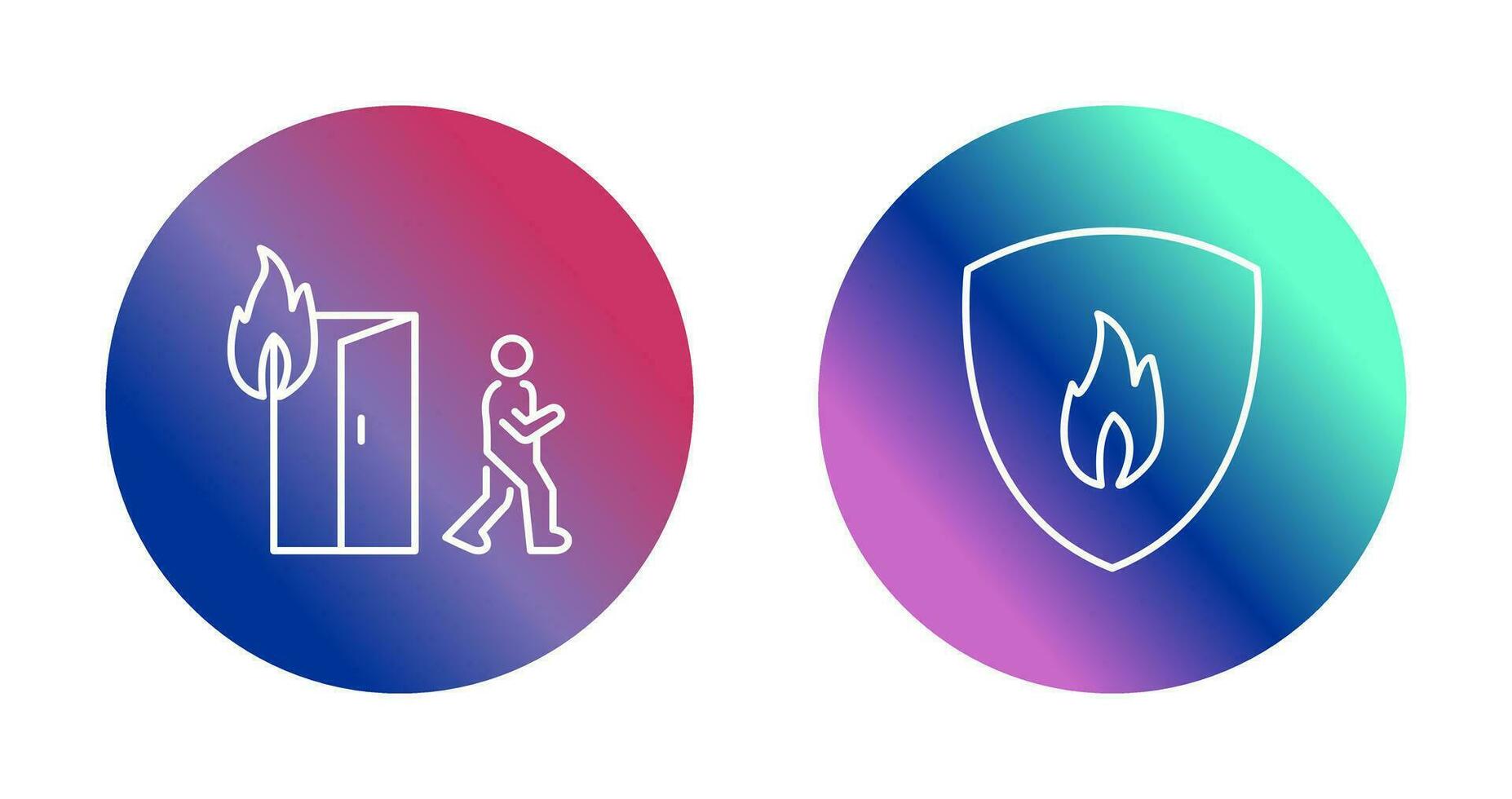 running from fire and fire shield  Icon vector