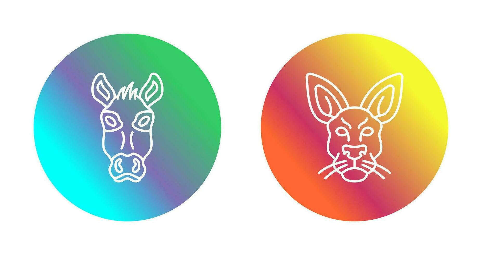 Donkey and Kangaroo Icon vector